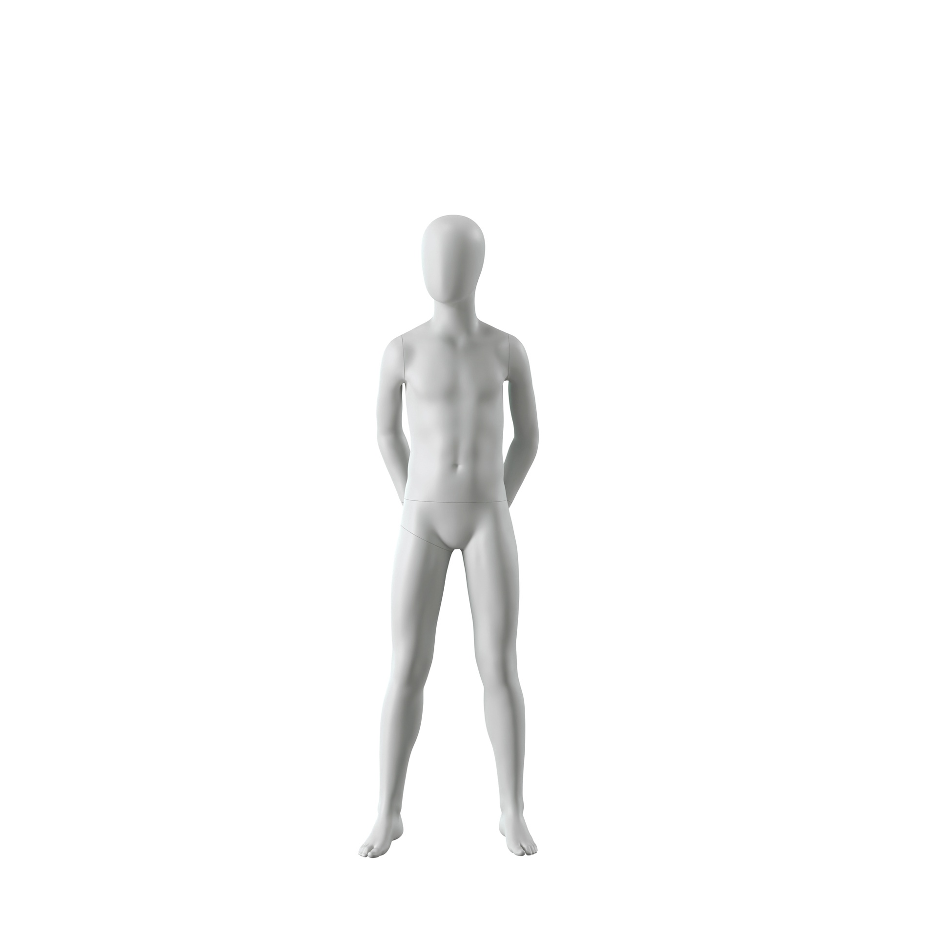 BINK - Abstract grey child mannequin, with abstract head, 12 years, glass base, pose C208