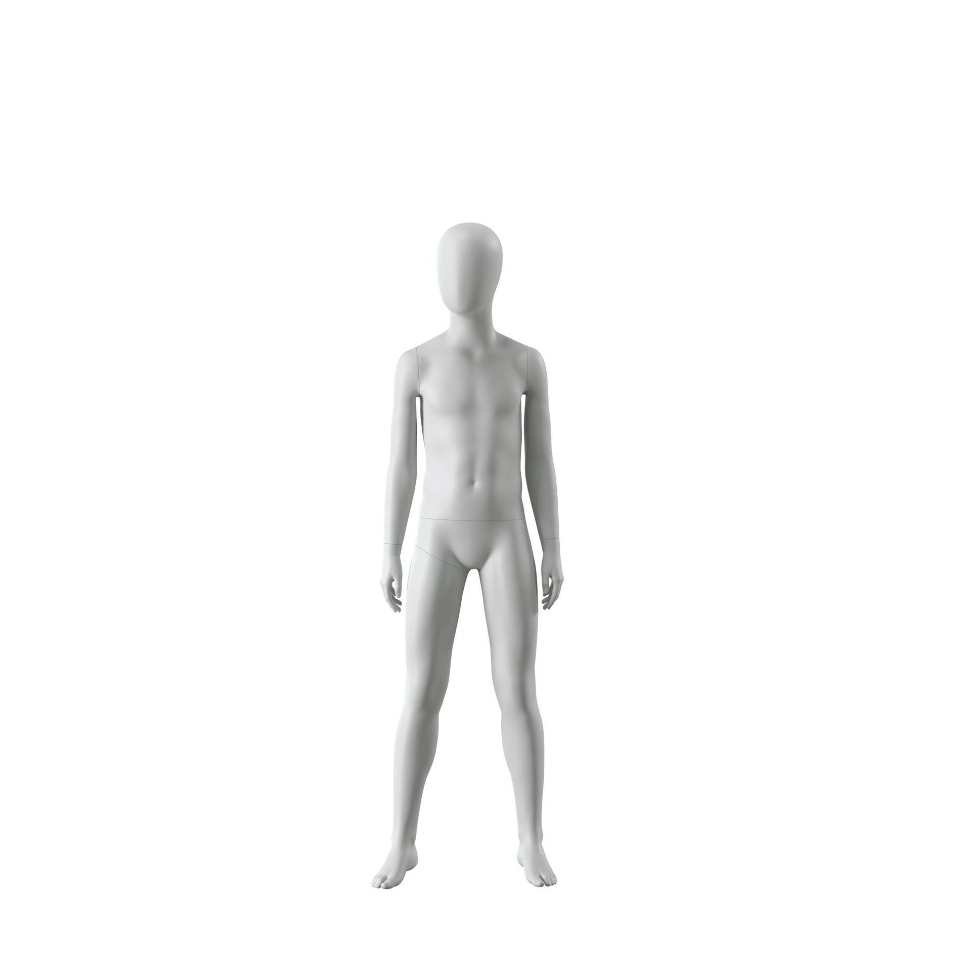 BINK - Abstract grey child mannequin, with abstract head, 12 years, glass base, pose C209