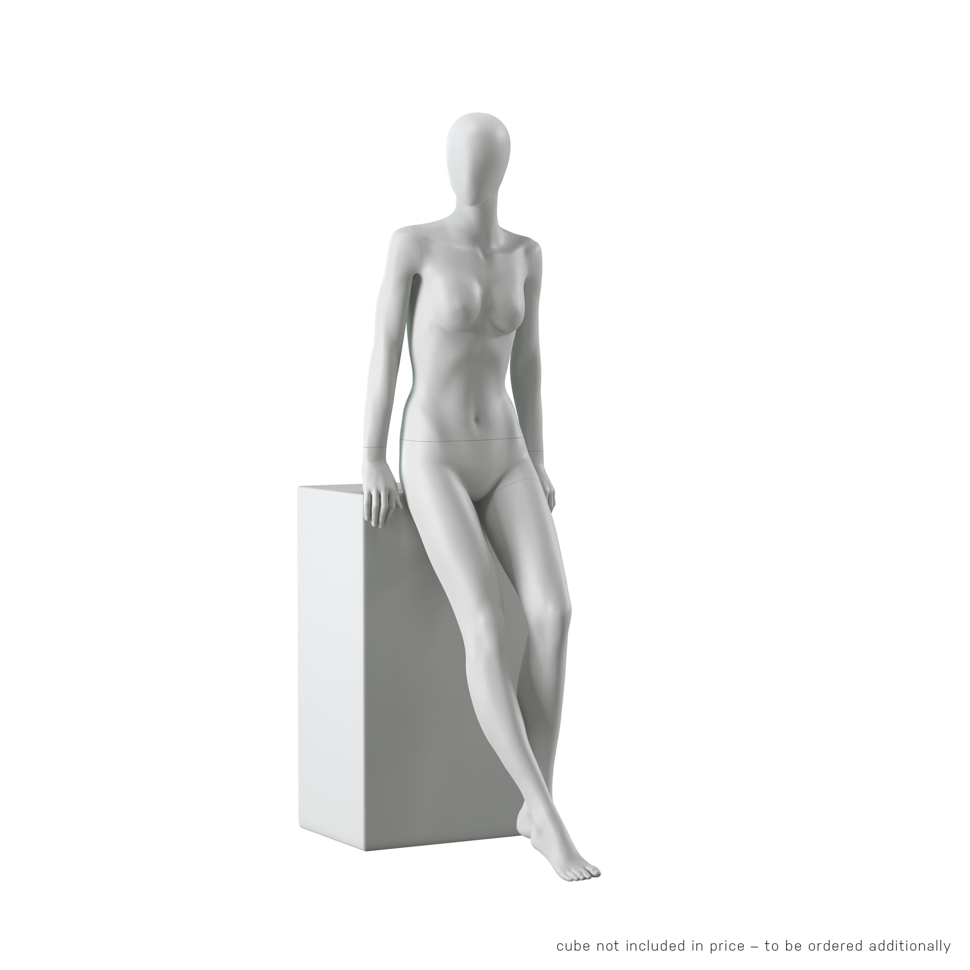 BINK - Abstract grey female mannequin, with abstract head, glass base, pose F011
