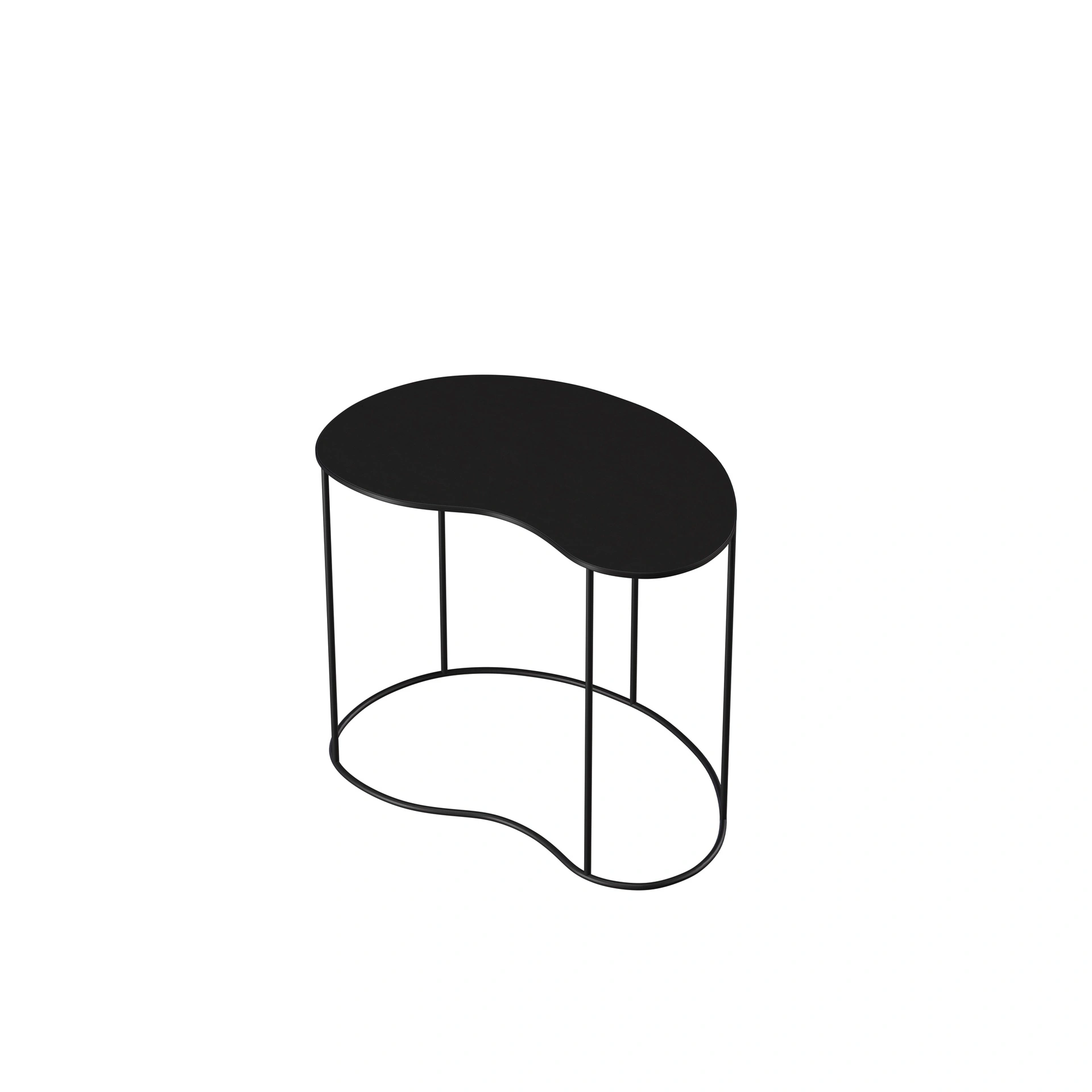BINK - Mesa auxiliar 65x44x50 cm, acero, negro
