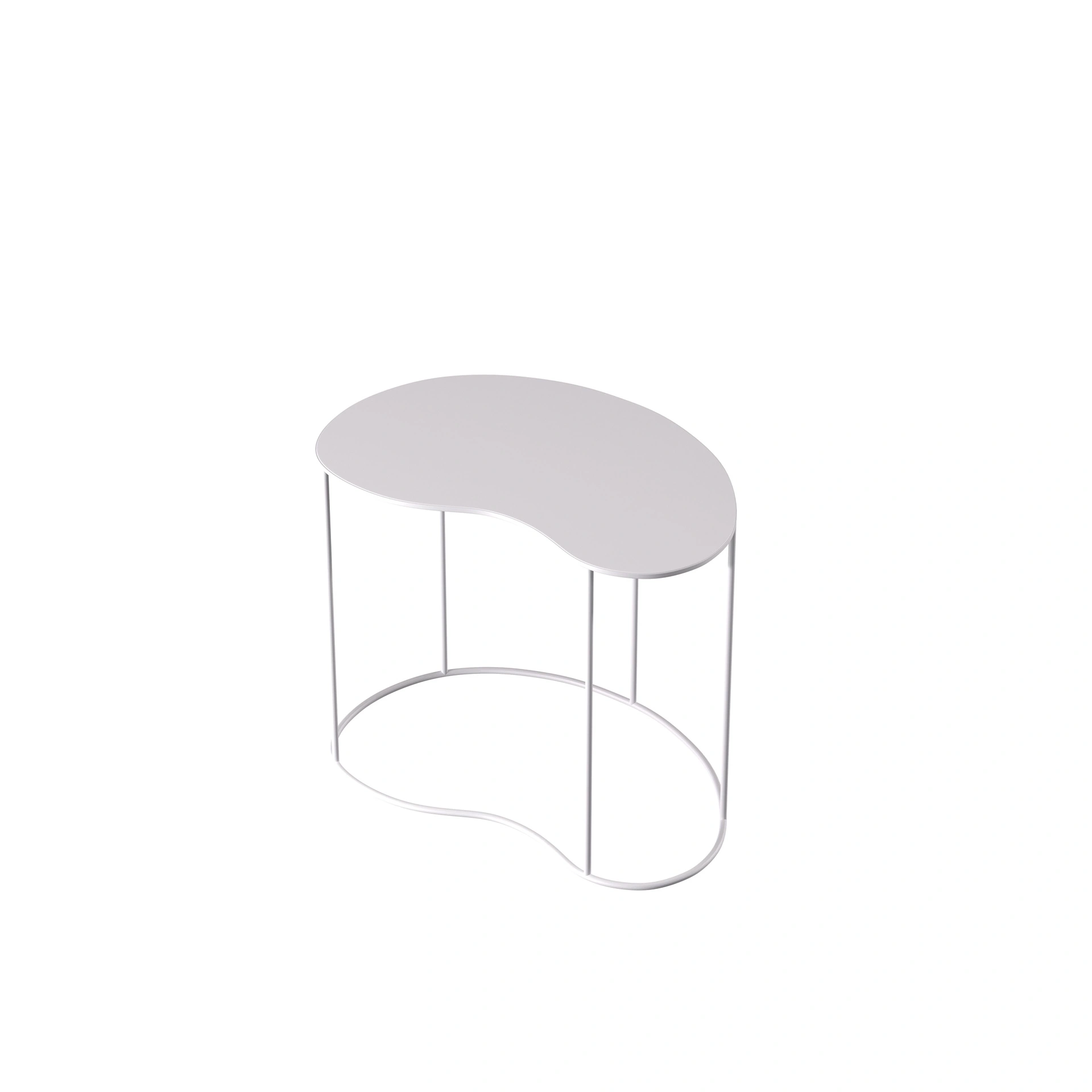 BINK - Mesa auxiliar 65x44x50 cm, acero, blanco