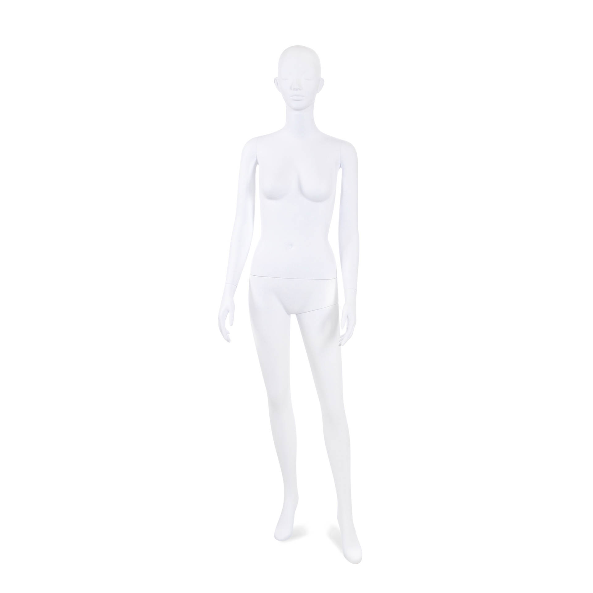 Onbreekbare dames mannequin, semi-abstract hoofd, recycleerbare mannequin uit ABS plastic, wit mat, pose 42