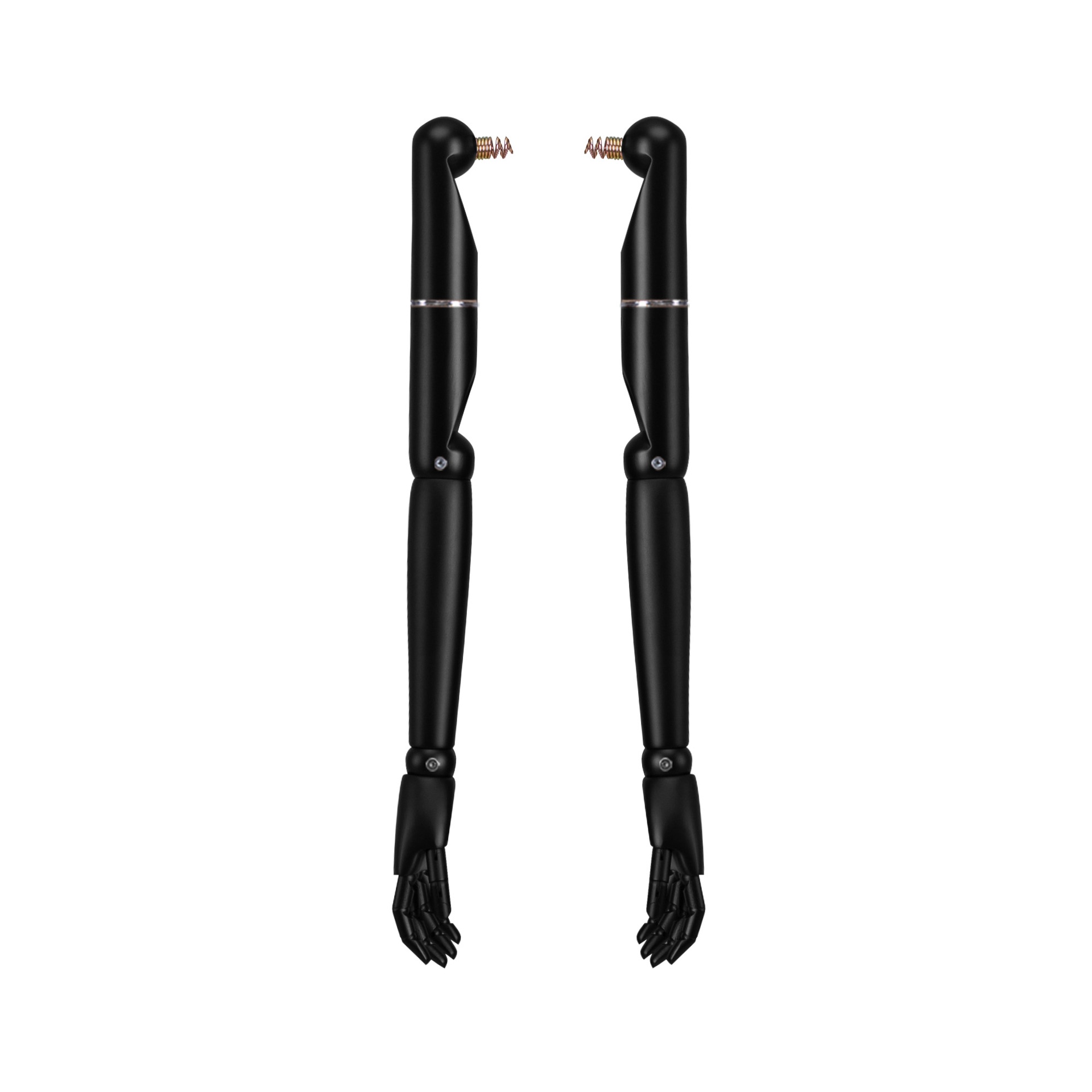 BINK - Pair of articulated wooden arms, male, for couture buste, lacquered matt black