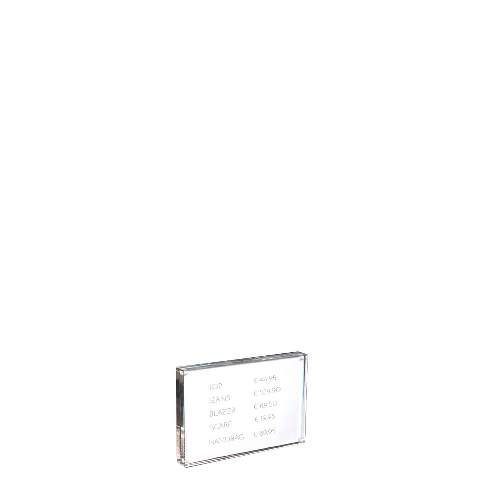 BINK - Price system with magnet, plexi, transparent