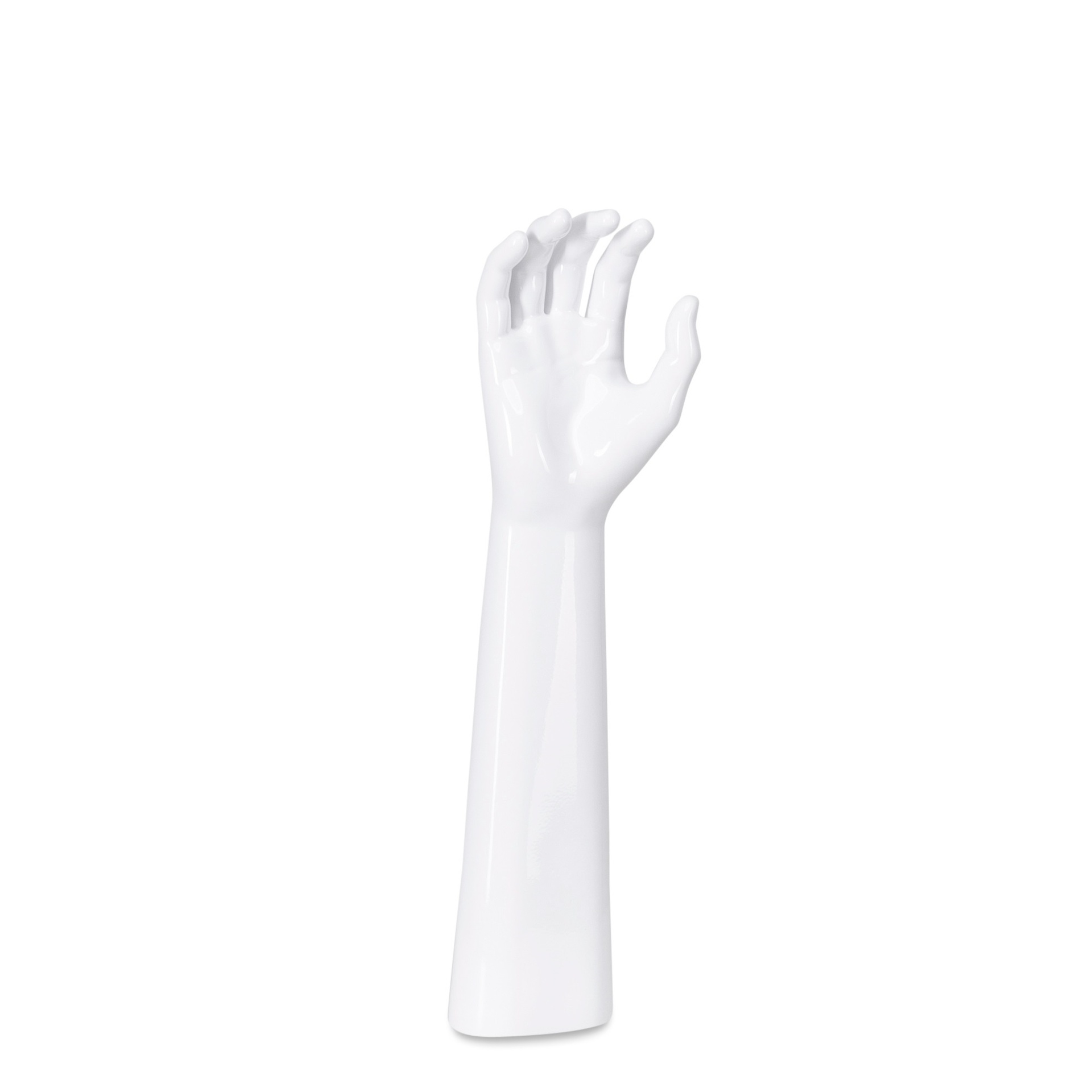 Herren Hand, PVC Plastik, weiss hochglanz