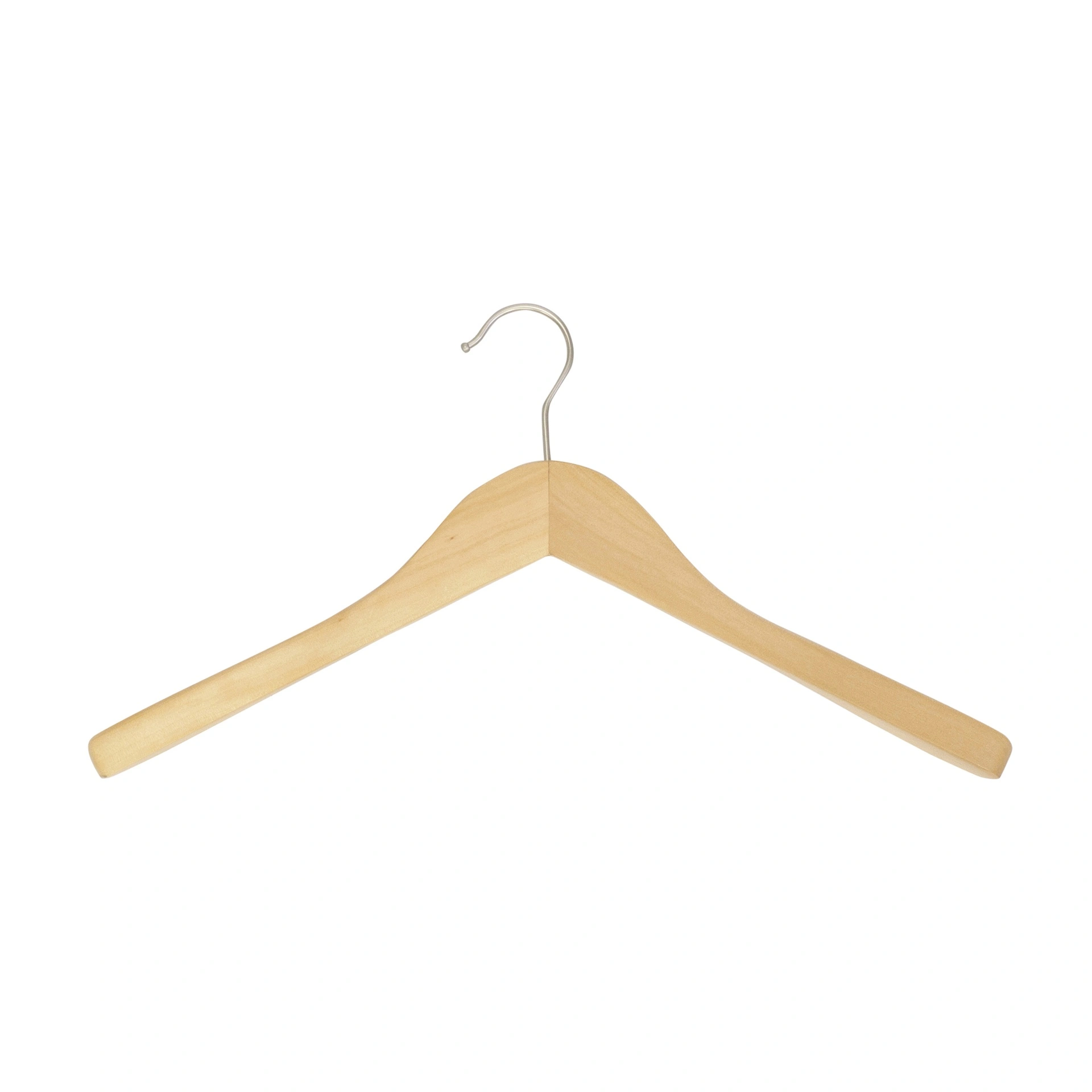 Kleiderbügel aus natur lackiertem Lotus-Holz für Blazer, 3 cm Schulterbreite, 41 cm Breite, matter Haken – Karton mit 50 Stück