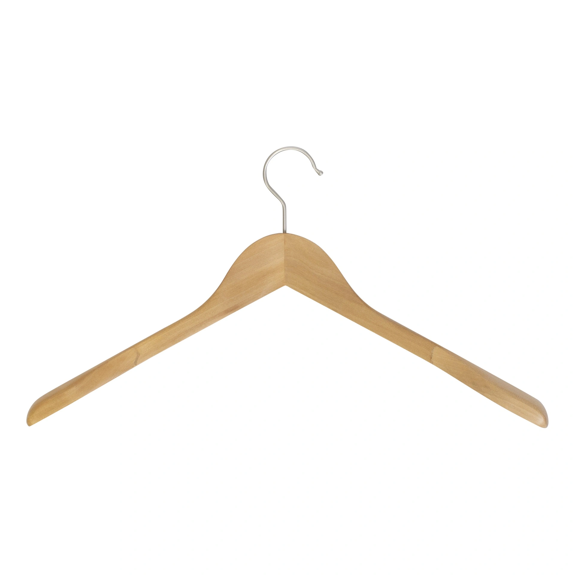 BINK - Clothes hanger for blazer, 3 cm shoulder width, 44 cm, lotus wood, clear varnish, matt hook - box of 50 pcs