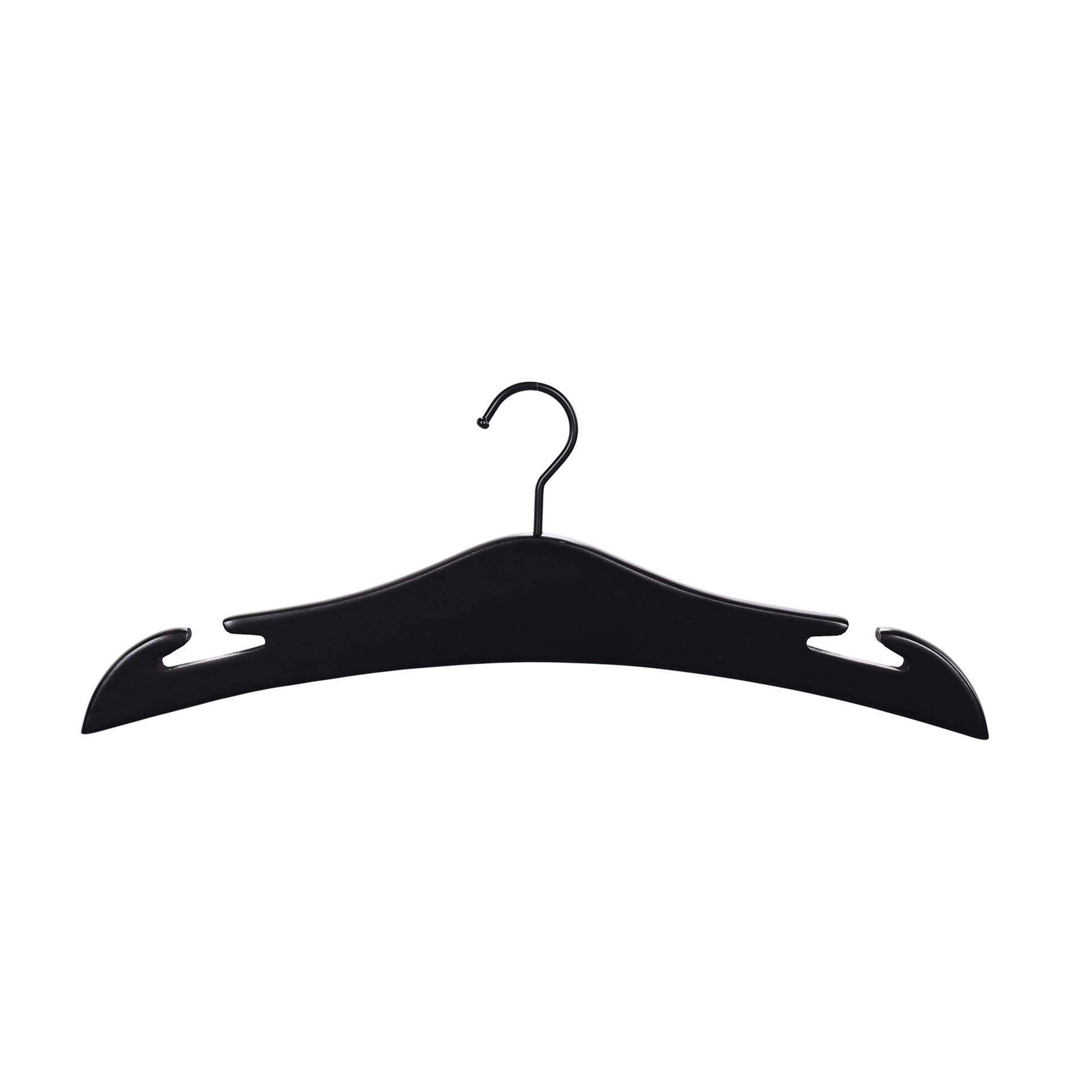 Percha para lencería de 30 cm, con muescas en T, madera, negra