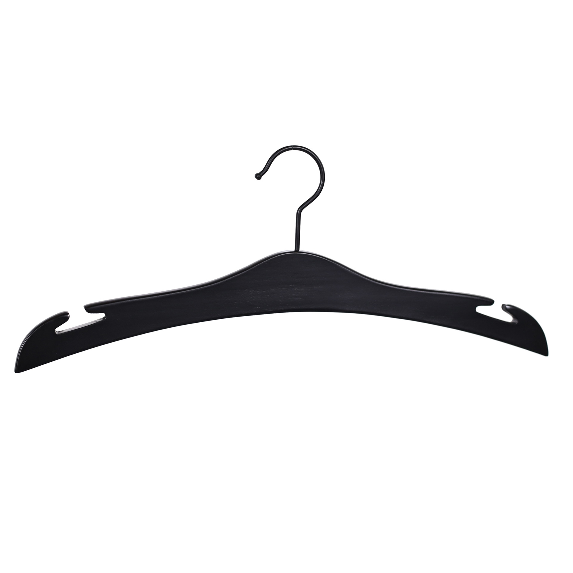 Dessous-Kleiderbügel 38cm, T-Einkerbungen, Holz, schwarz