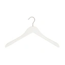 White clothes hanger for women's clothes, lotus wood, white matt finish, 41 cm, matt hook, no notches - box of 100 pcs