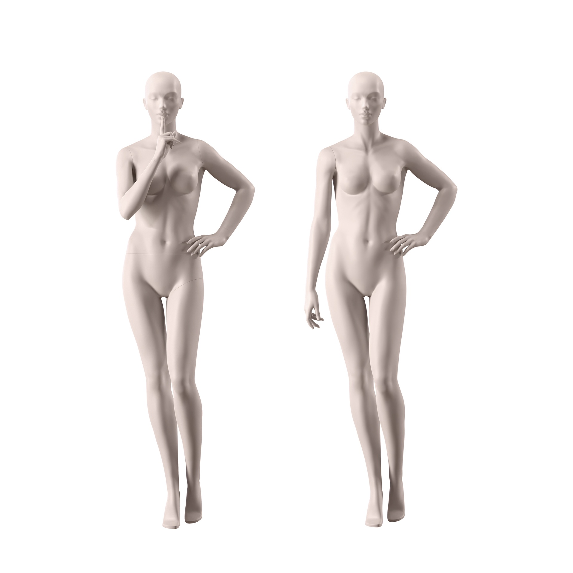 BINK - Lingerie mannequin, female, B-cup, nude skin color mat, standing pose 05B