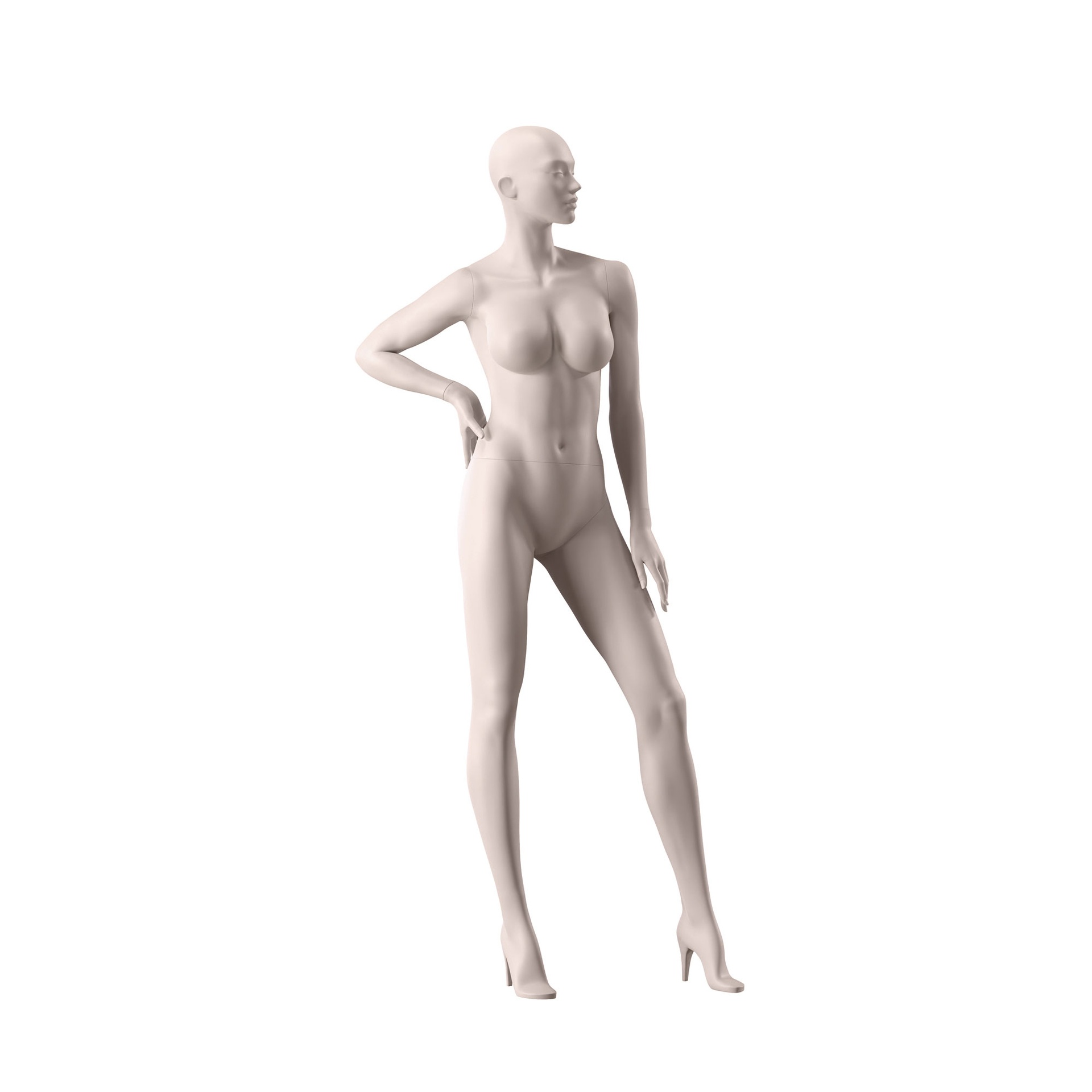 Lingerie mannequin, female, D-cup, nude skin color mat, standing pose 06D