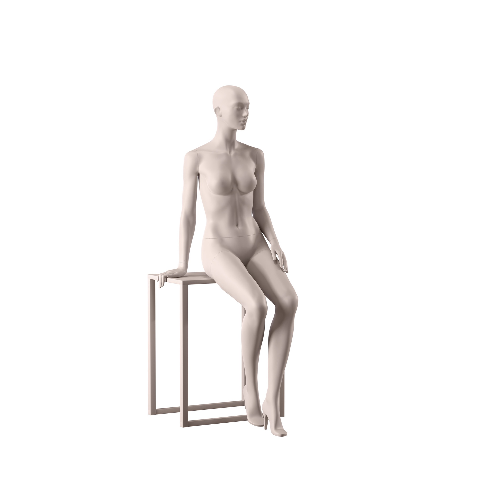 BINK - Lingerie mannequin, female, B-cup, nude skin color mat, seated pose 10B