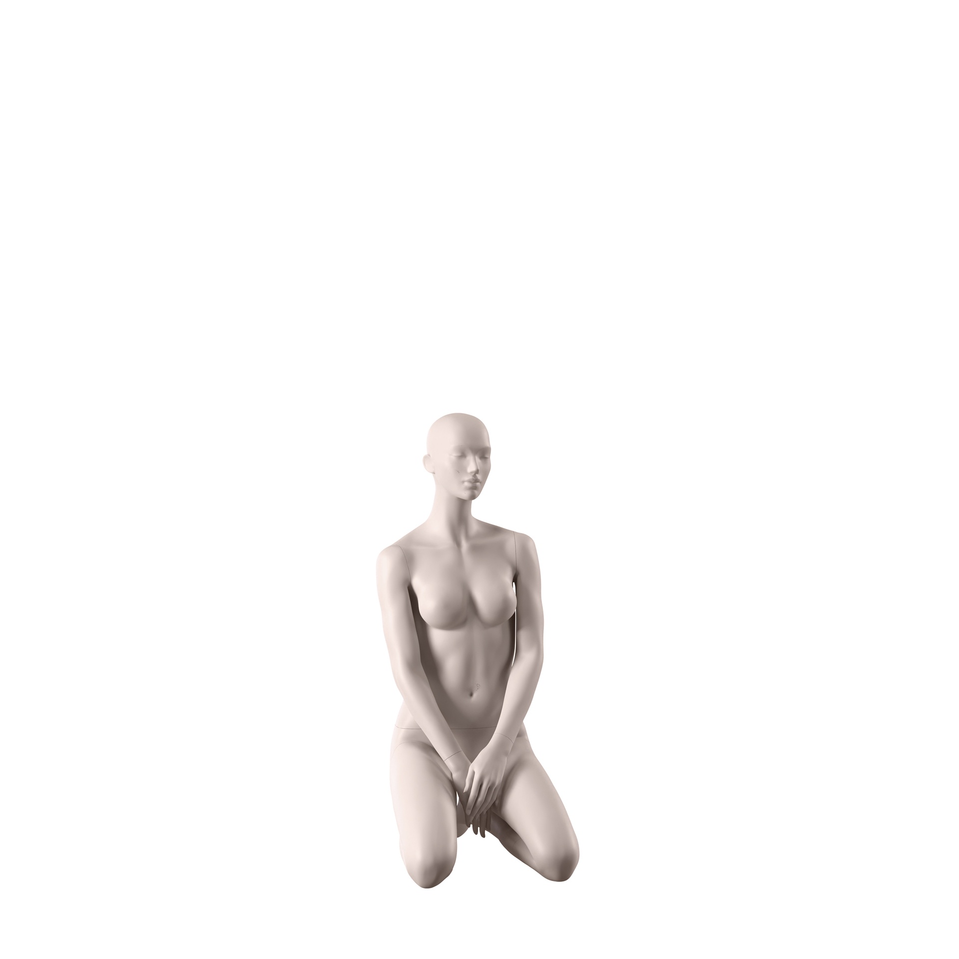 BINK - Lingerie mannequin, female, B-cup, nude skin color mat, on knees pose 11B