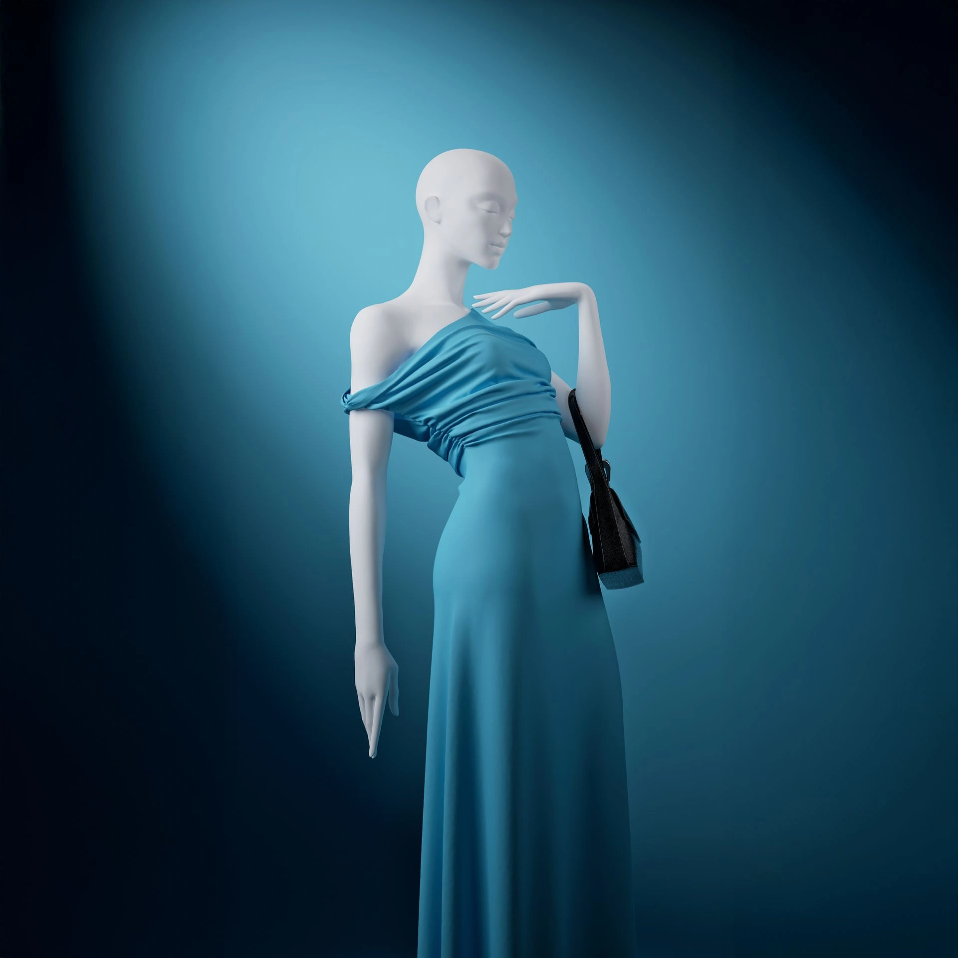 Designer mannequin, female, white color mat, standing pose 01