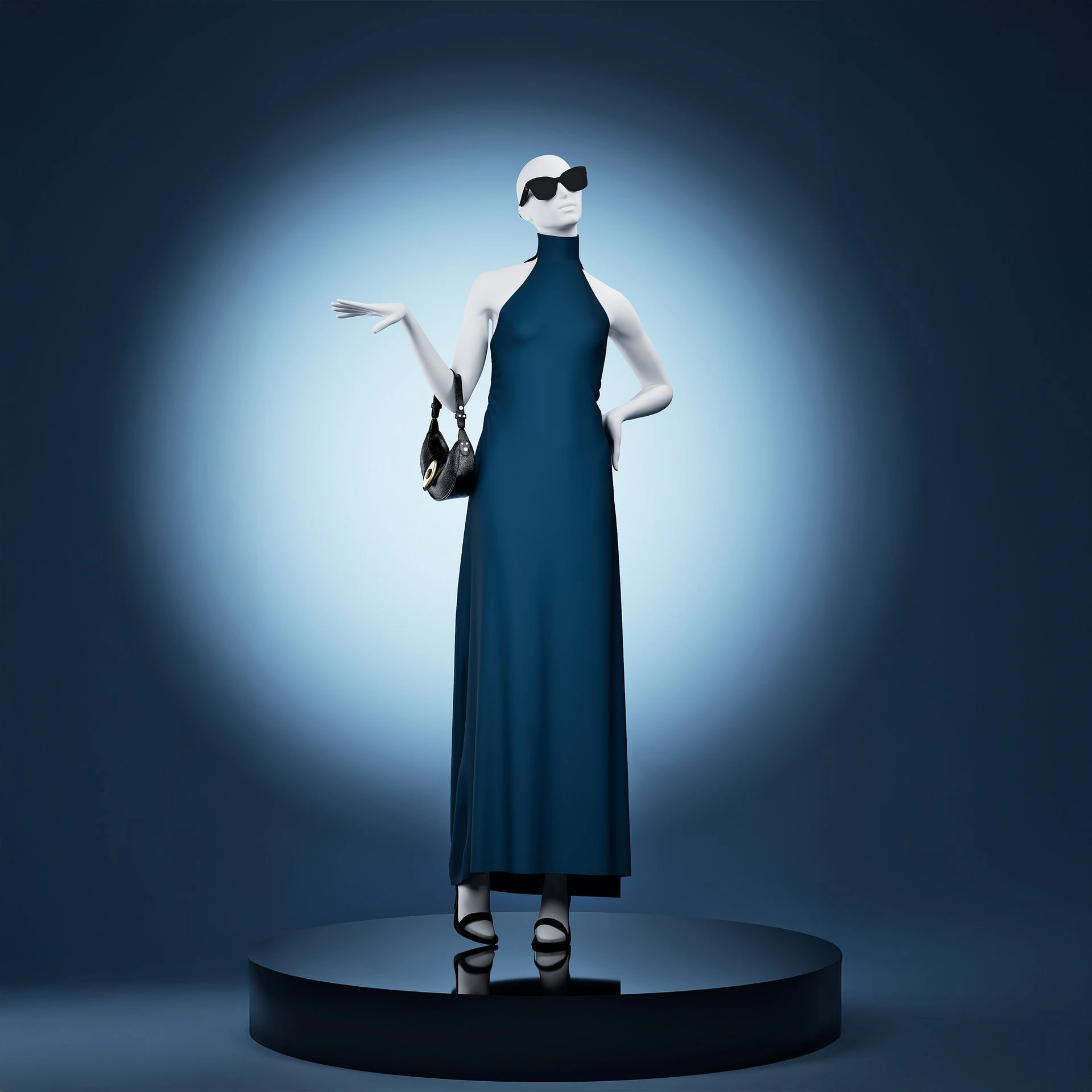 Designer mannequin, female, white color mat, standing pose 03