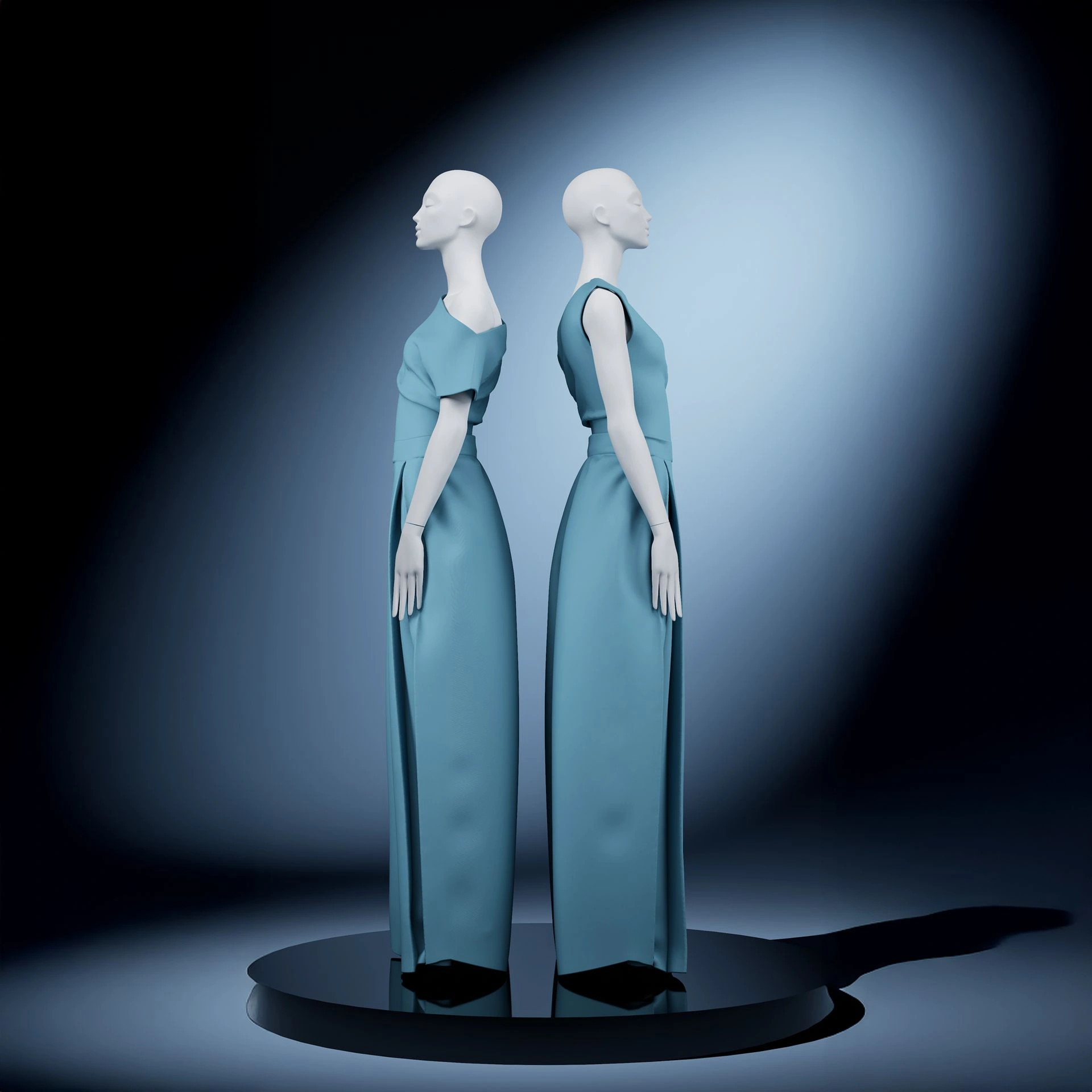 Designer mannequin, female, white color mat, standing pose 08