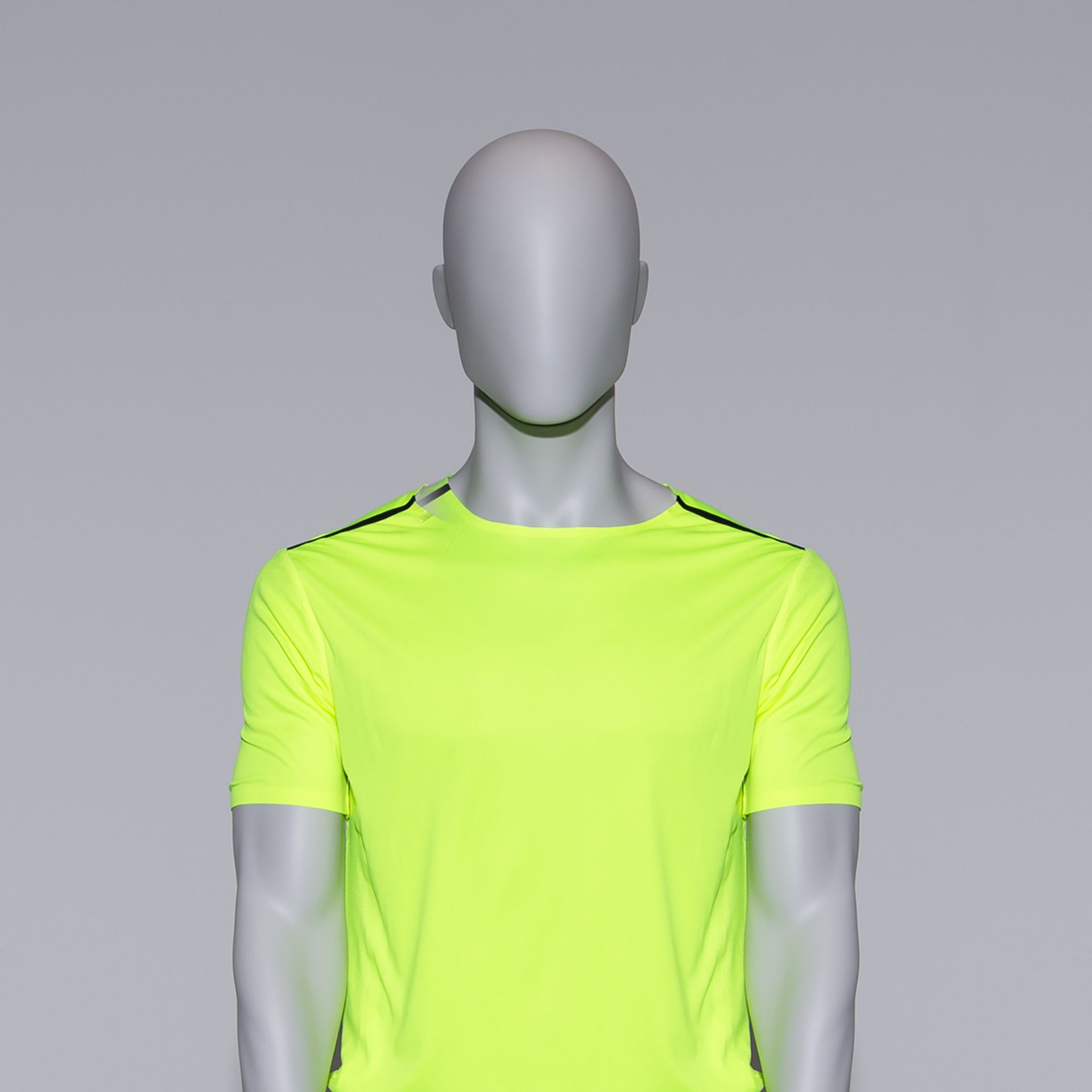 BINK - Sportbust without legs, male, grey, metal base, abstract head, pose 551
