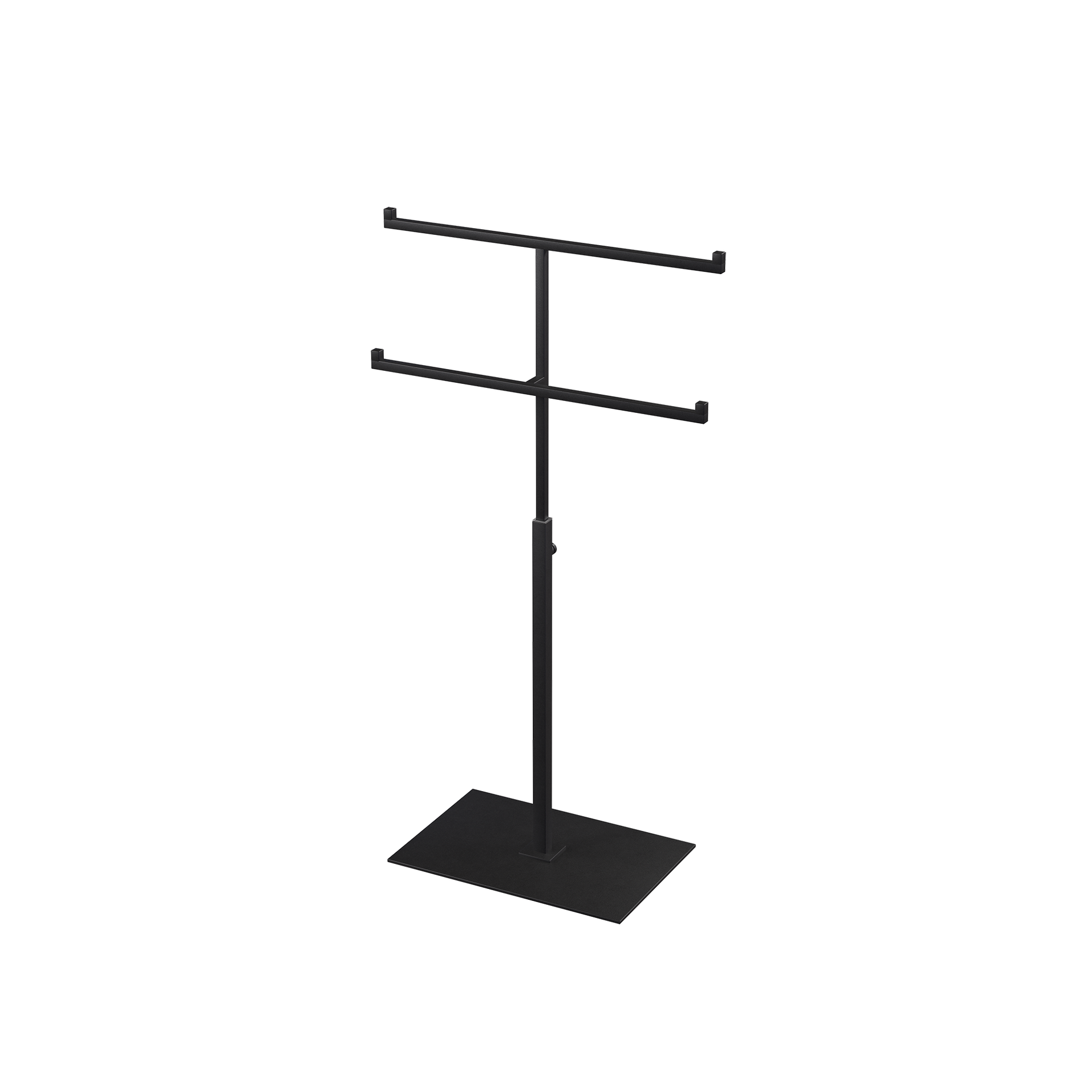 Double T-stand, for jewelry display, black powder-coated steel
