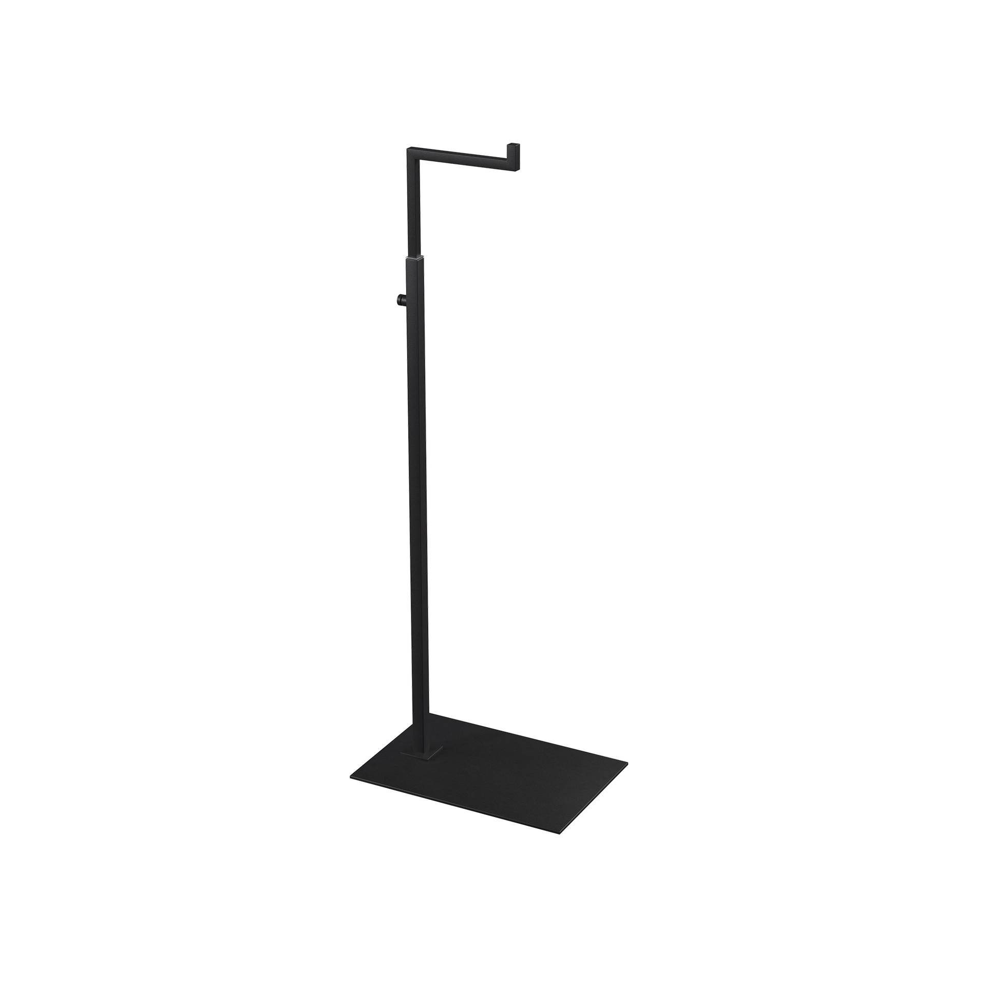 Adjustable L-stand, black powder-coated steel