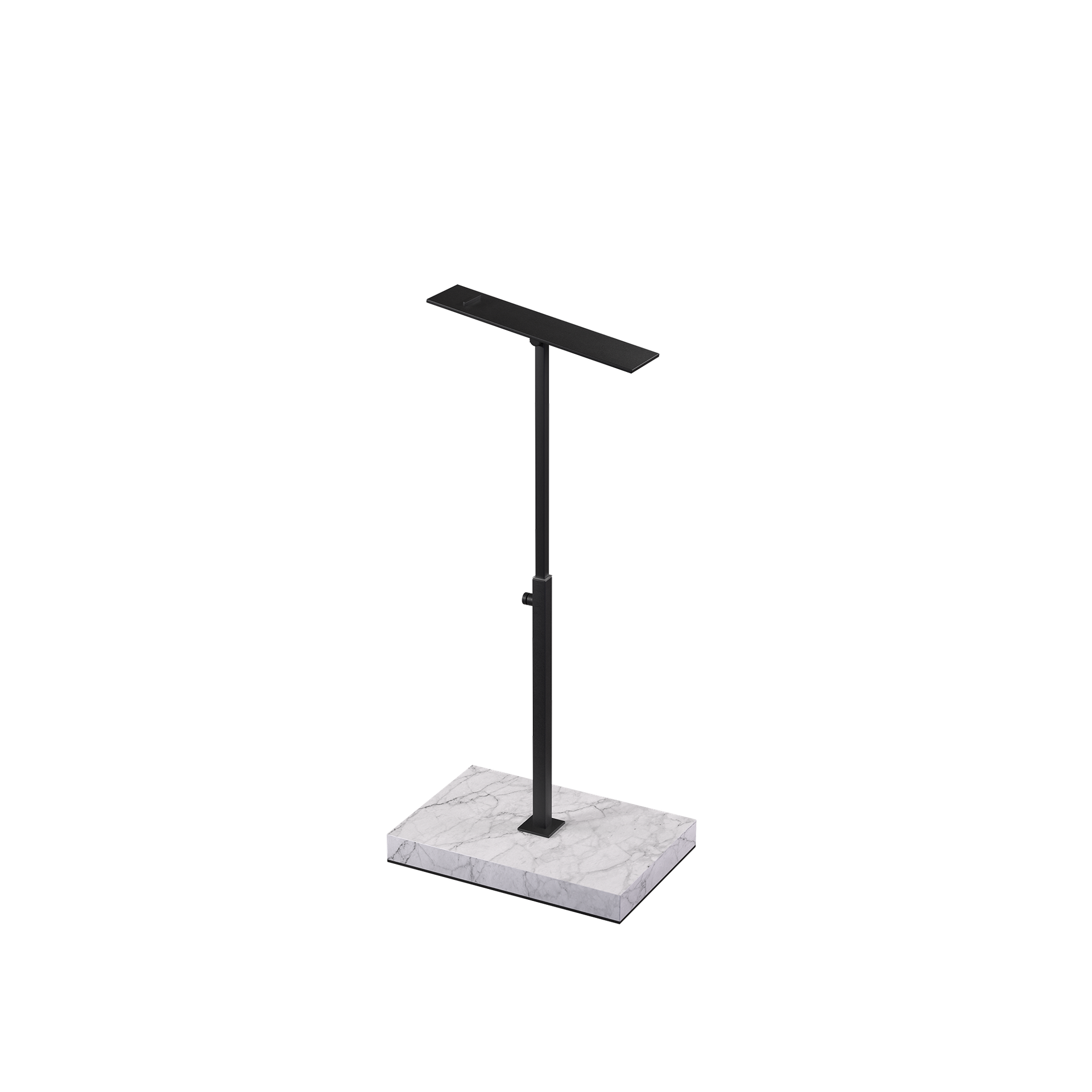 BINK - Shoe stand, adjustable height, black powder-coated steel with marble-look base