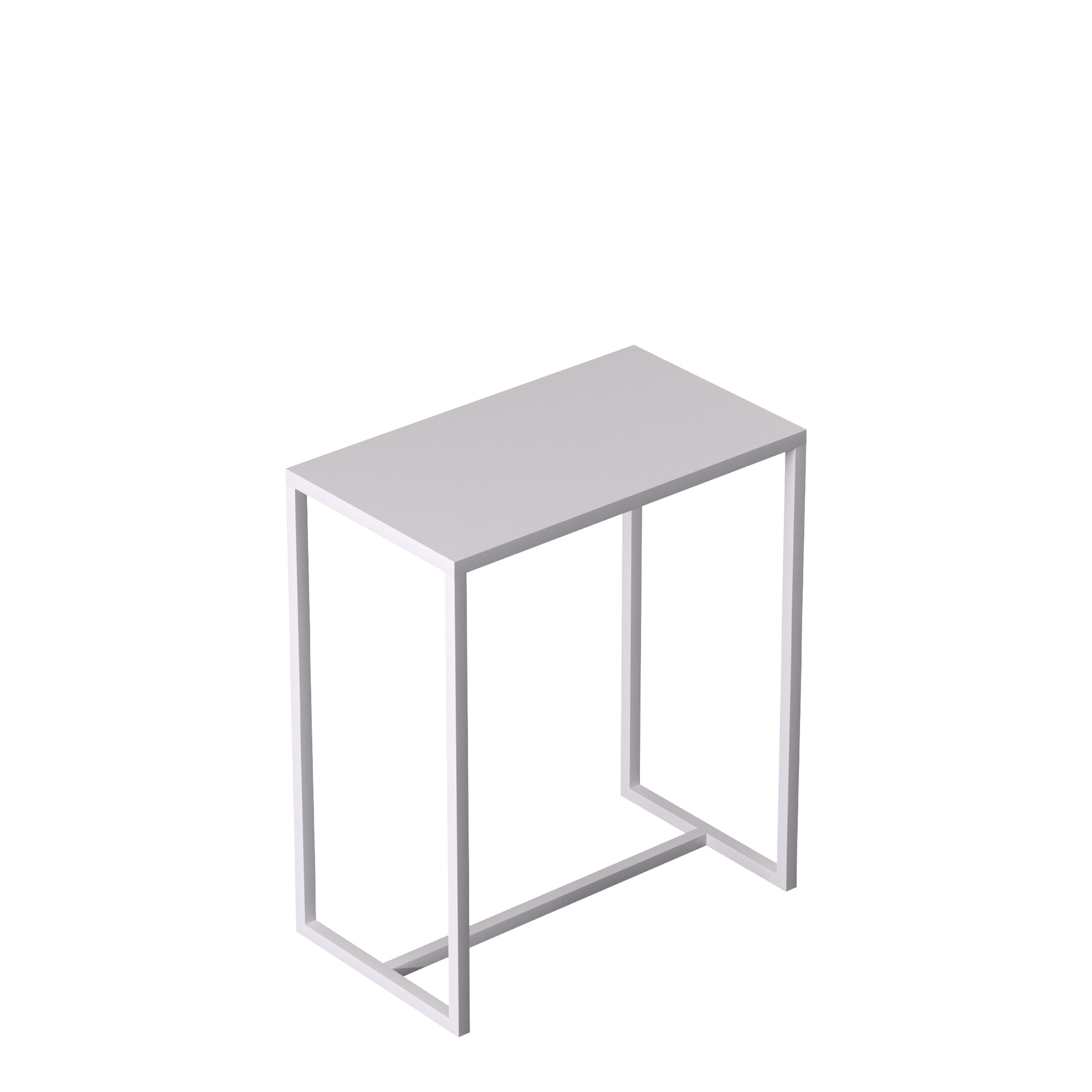 BINK - Side table 60x35xh70 cm, white powder-coated metal