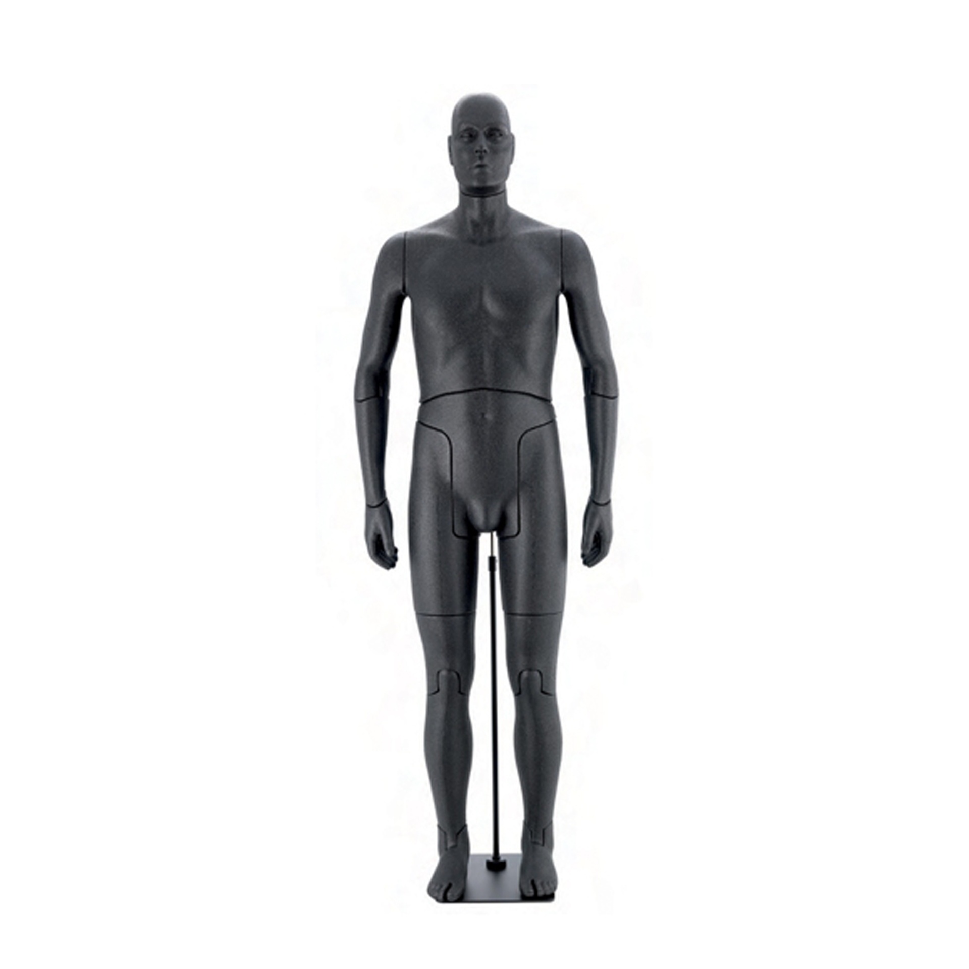 BINK - Male flexible mannequin, black polypropylene foam