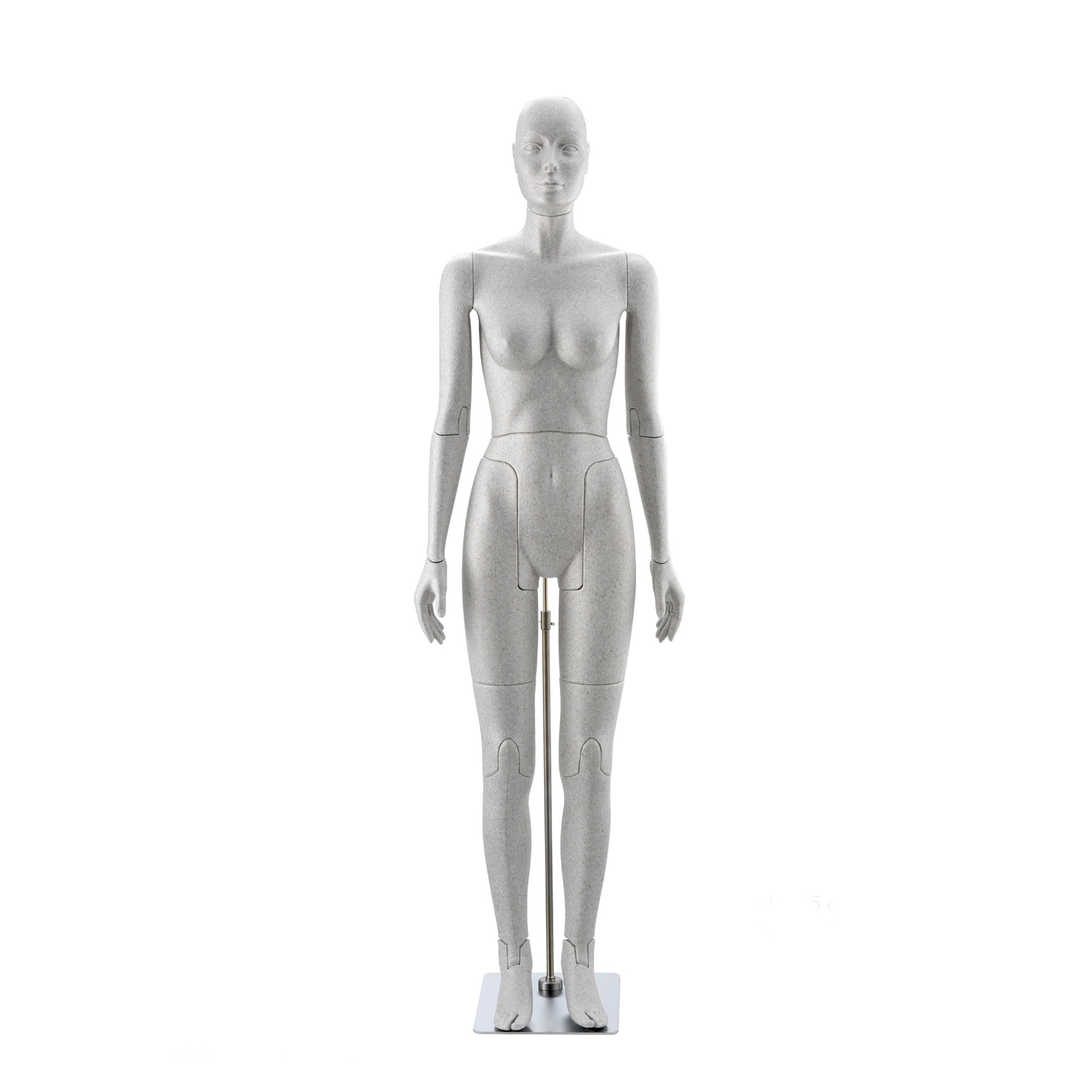 Femenino flexible maniquí, silvergrey espuma EPP