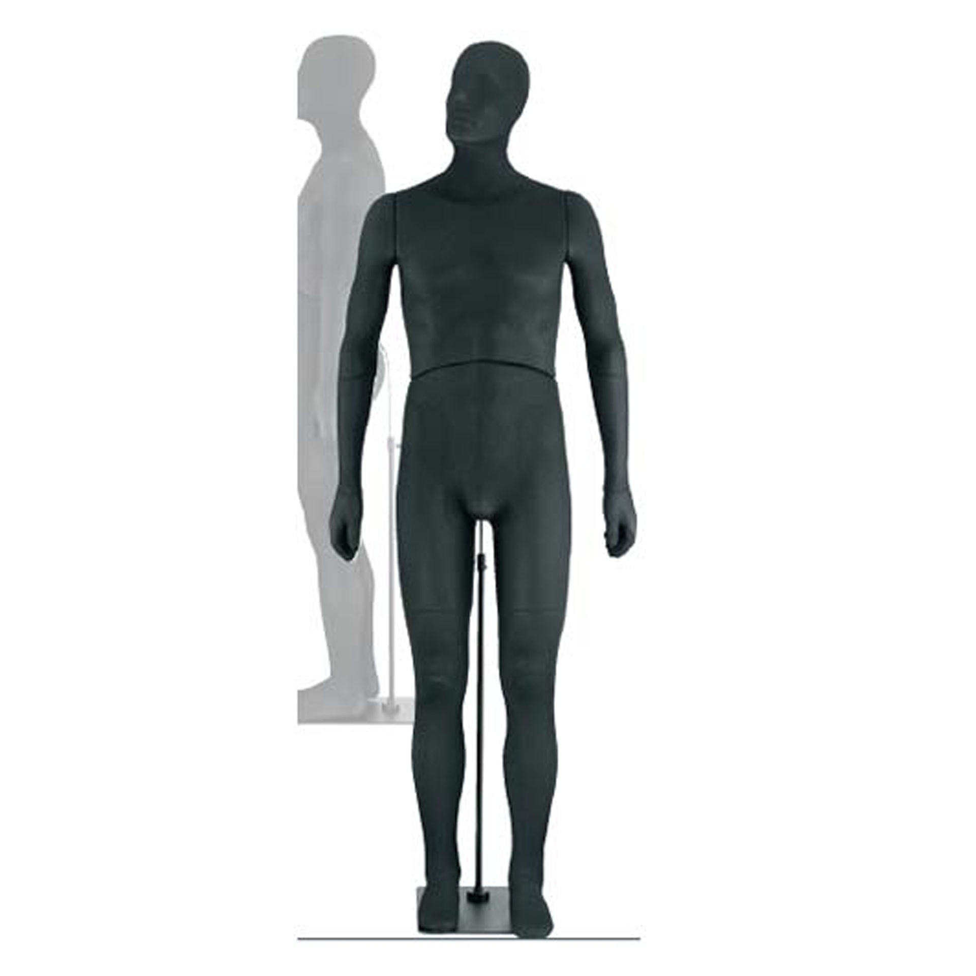Masculino flexible maniquí, negro PP espuma