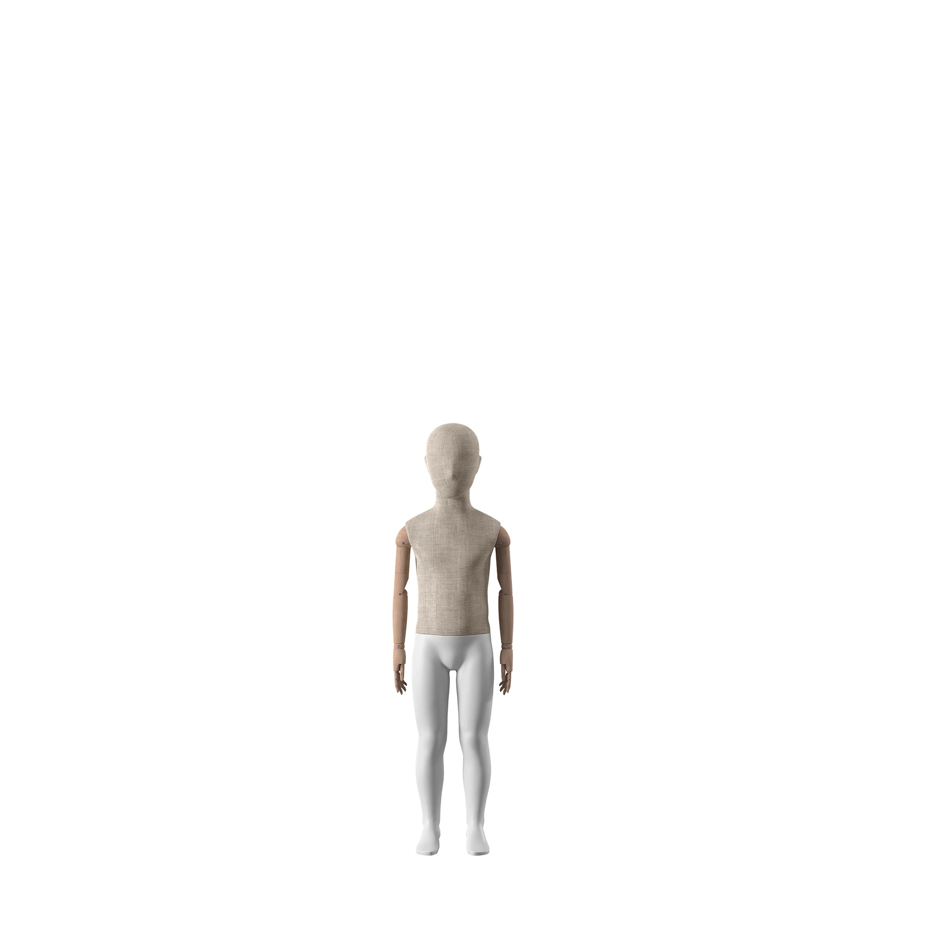 BINK - vintage mannequin, child, wooden arms, covered with fabric, 4 years, standing pose 70