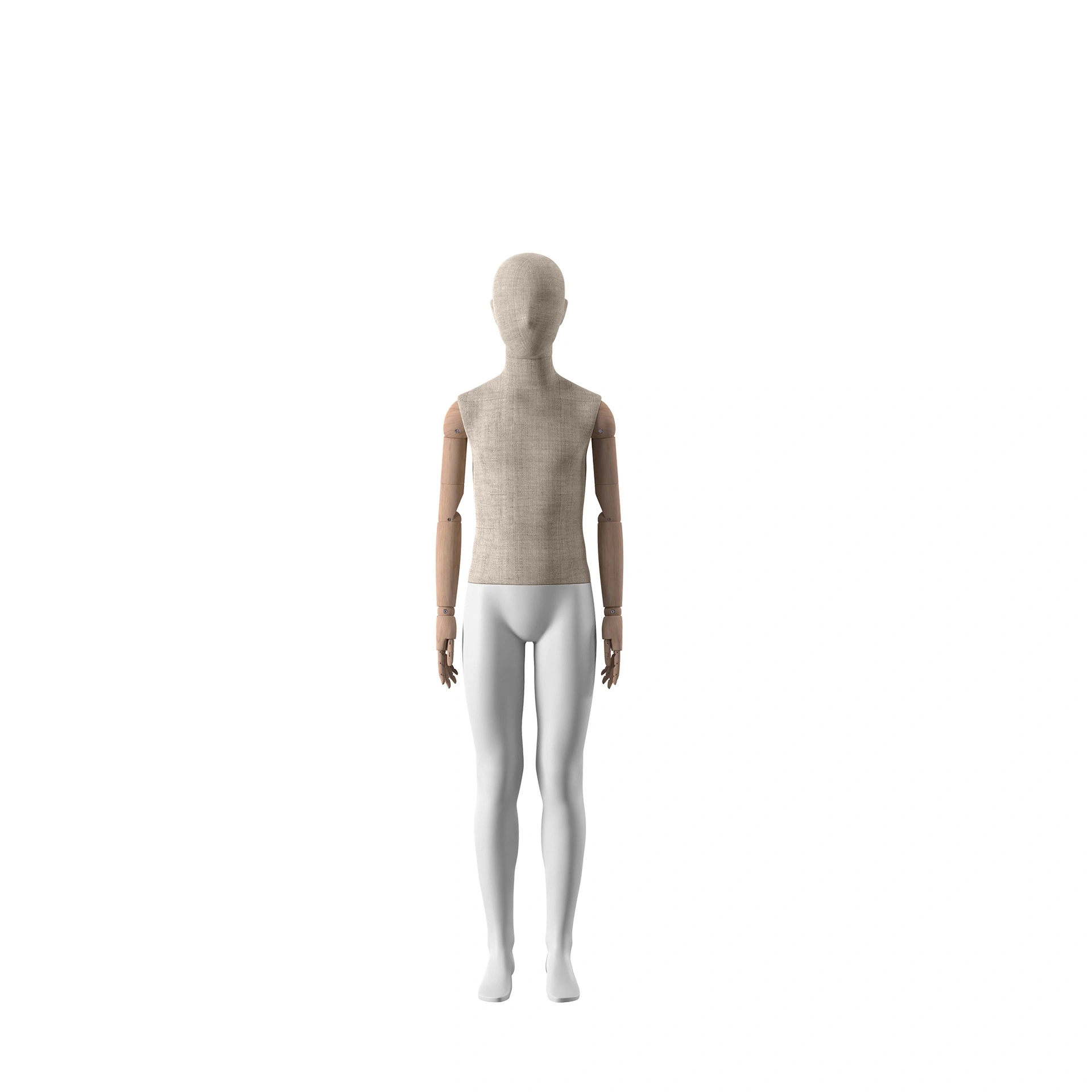 BINK - vintage mannequin, child, boy, wooden arms, covered with fabric, 12 years, standing pose 78