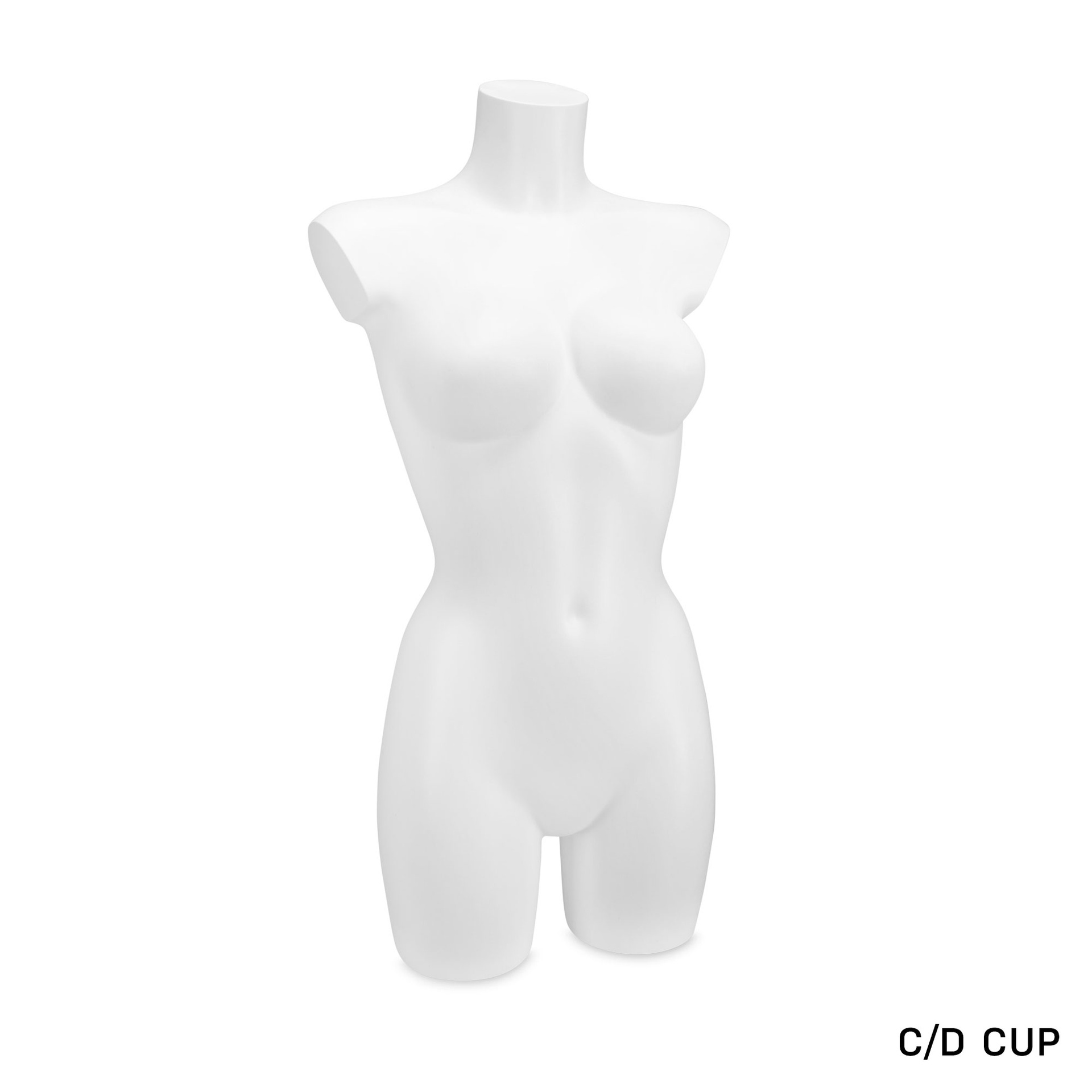 BINK - Plastic mannequin torso, female, C-cup, white recyclable plastic, pose 2005DZ_WH