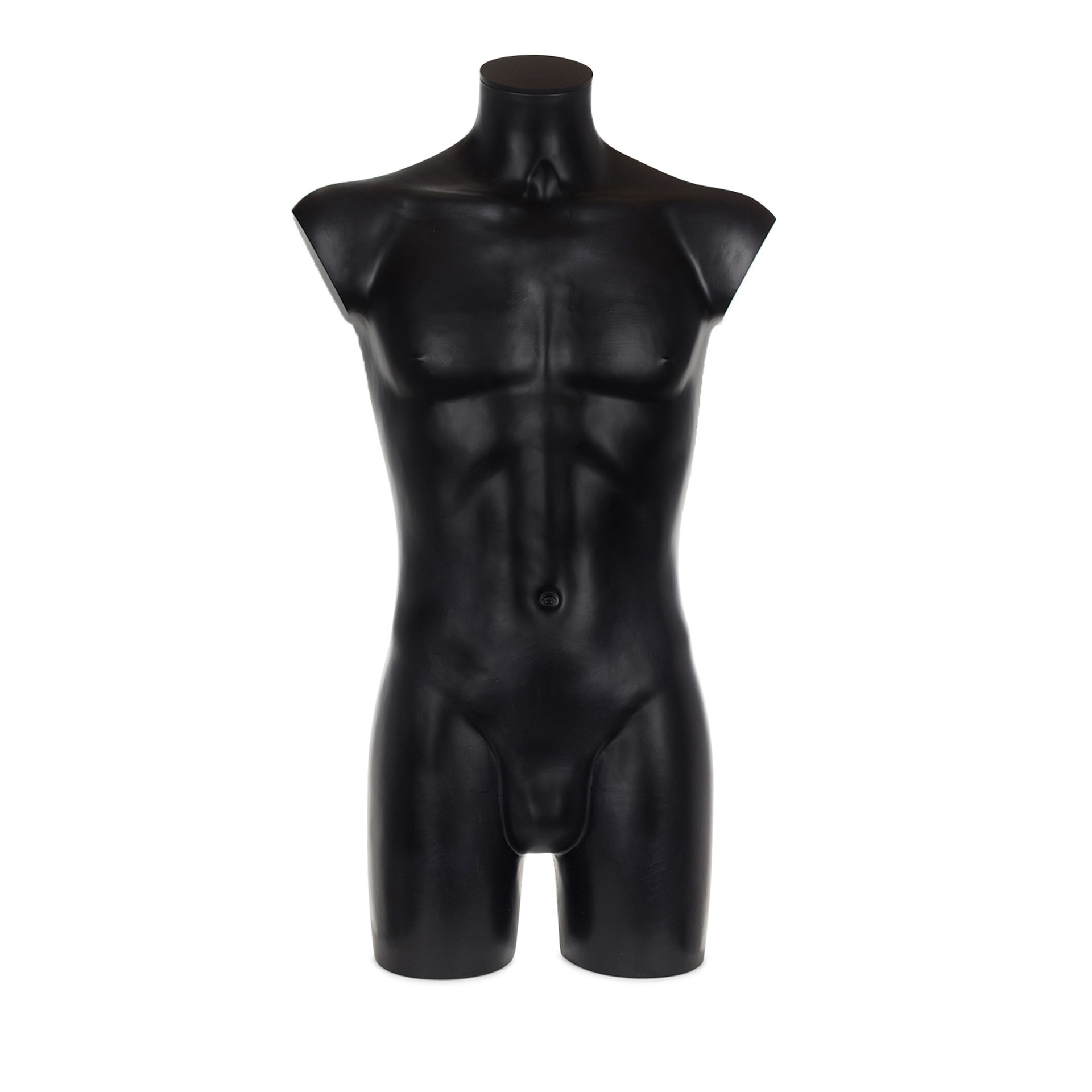 Torso masculino de plástico, plástico reciclable negro, postura 2005U_BL.