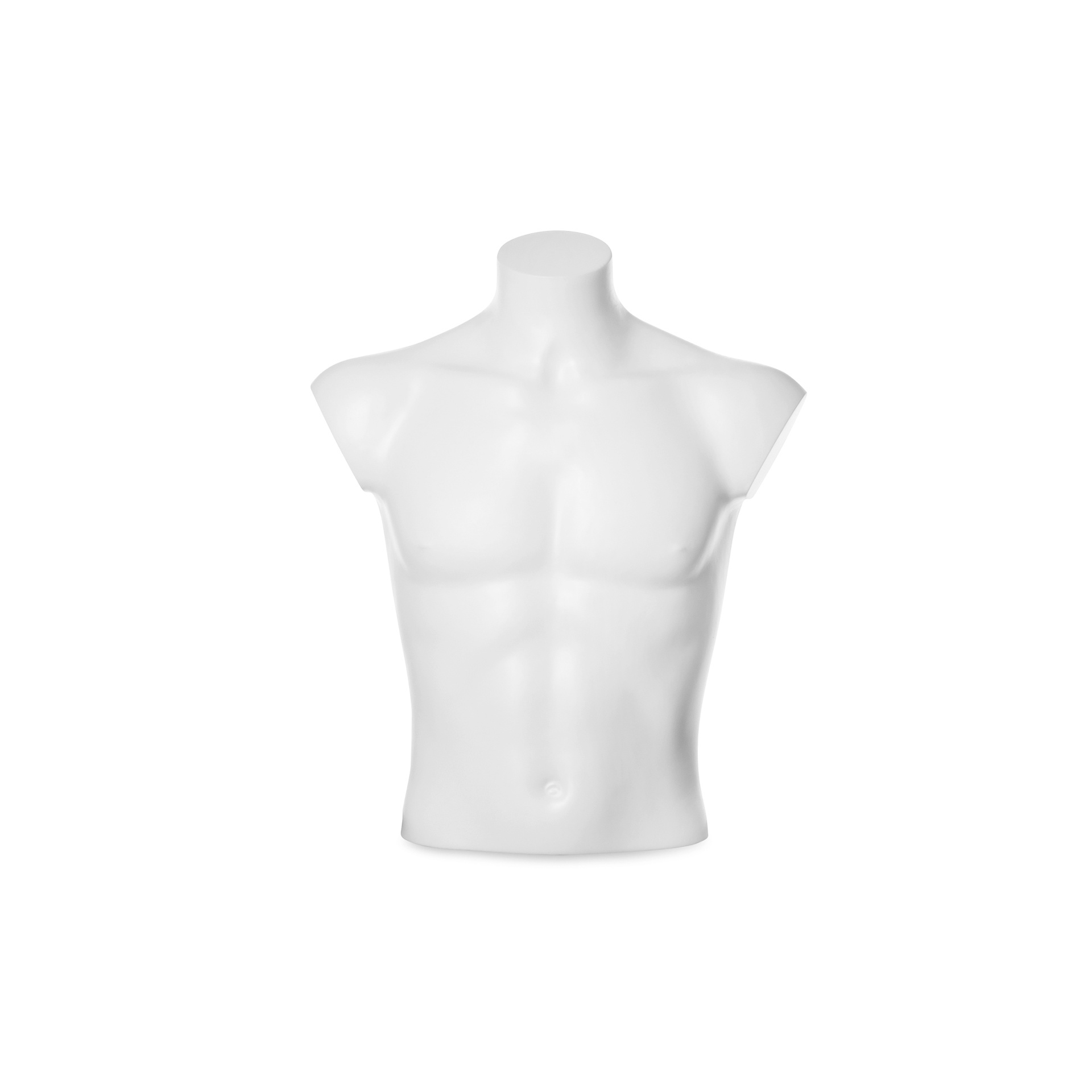 BINK - Plastic mannequin bust, type untill waist, male, white recyclable plastic, pose 2005UCL_WH