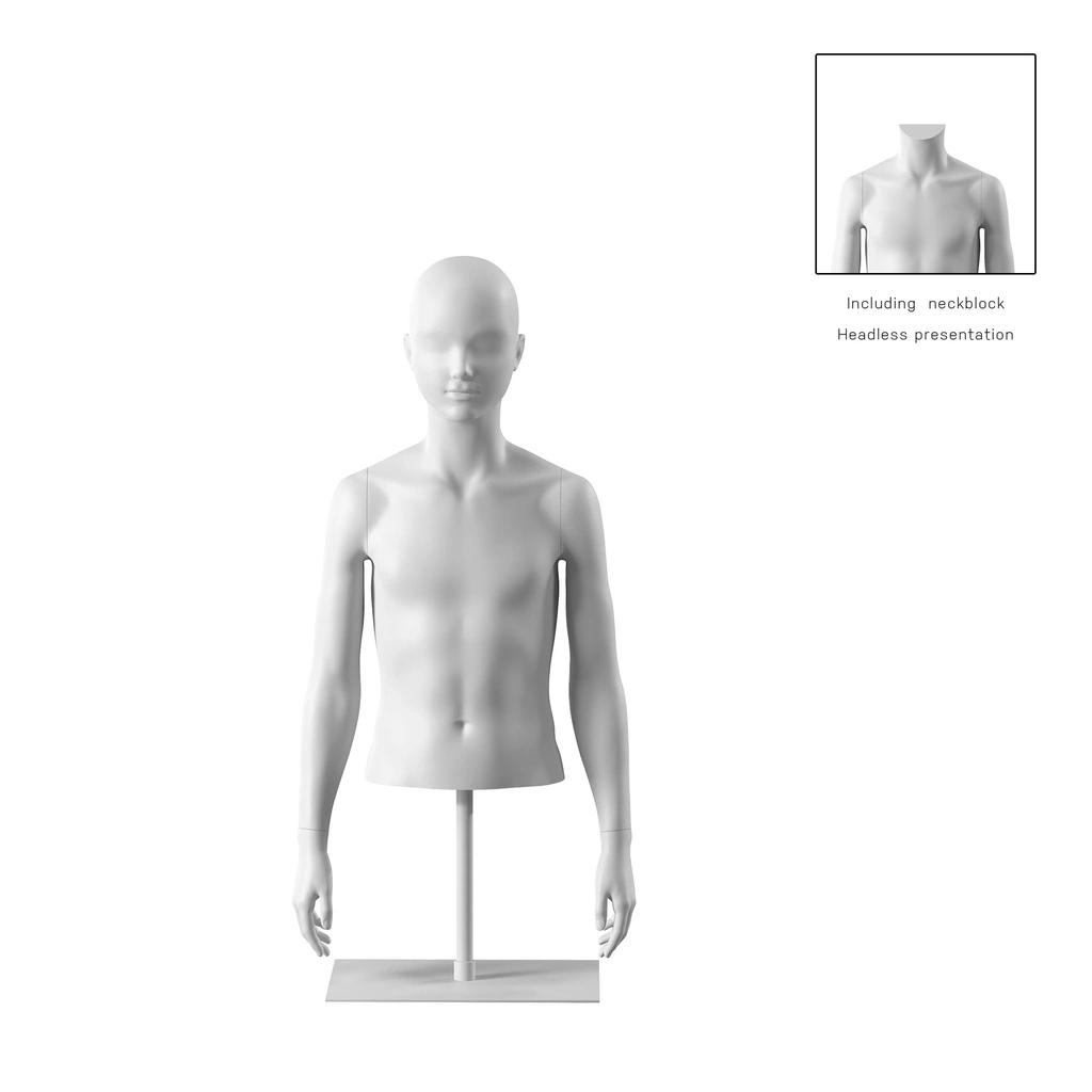BINK - Child bust on stand, 8 years, abstract head, white, pose 412