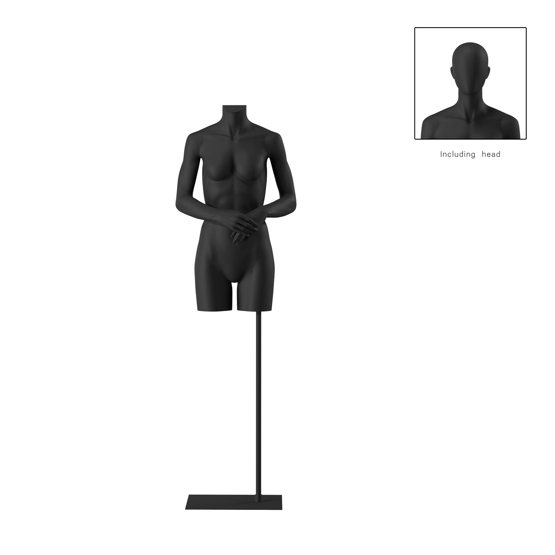 BINK - Female torso, black, incl. base, Bio FRP