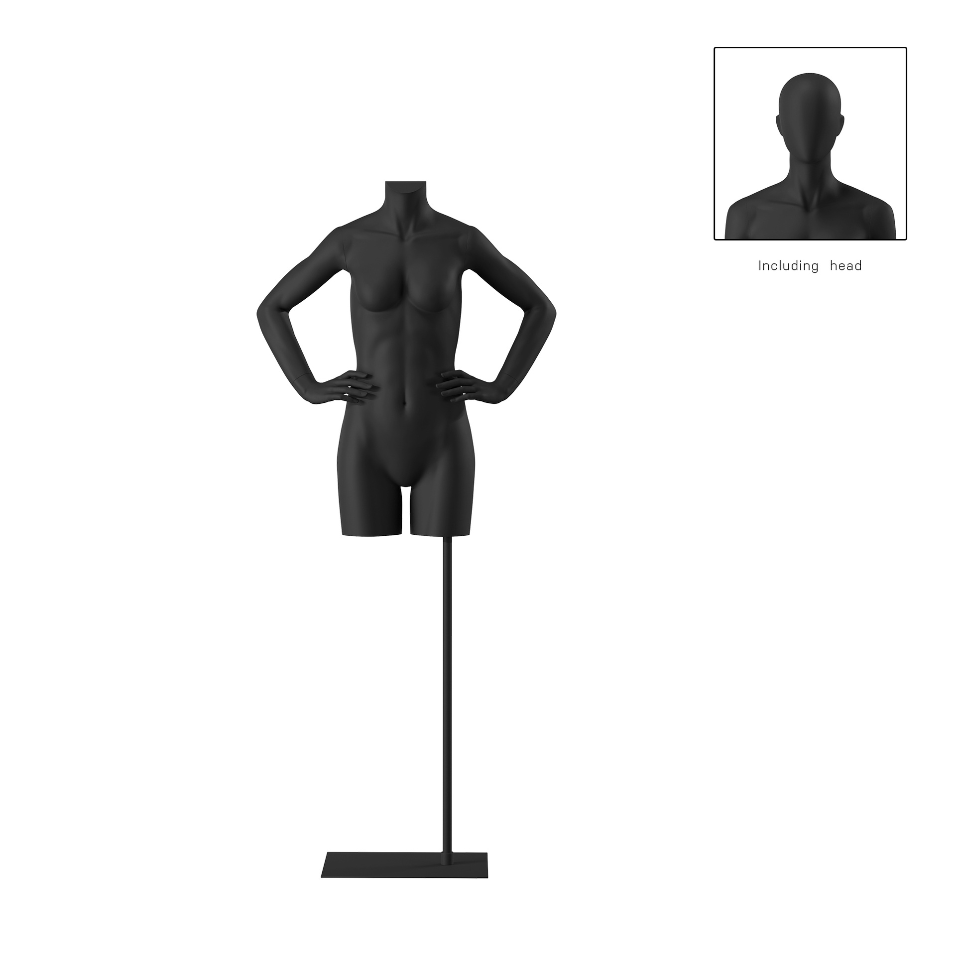 BINK - Female torso, black, incl. base, Bio FRP