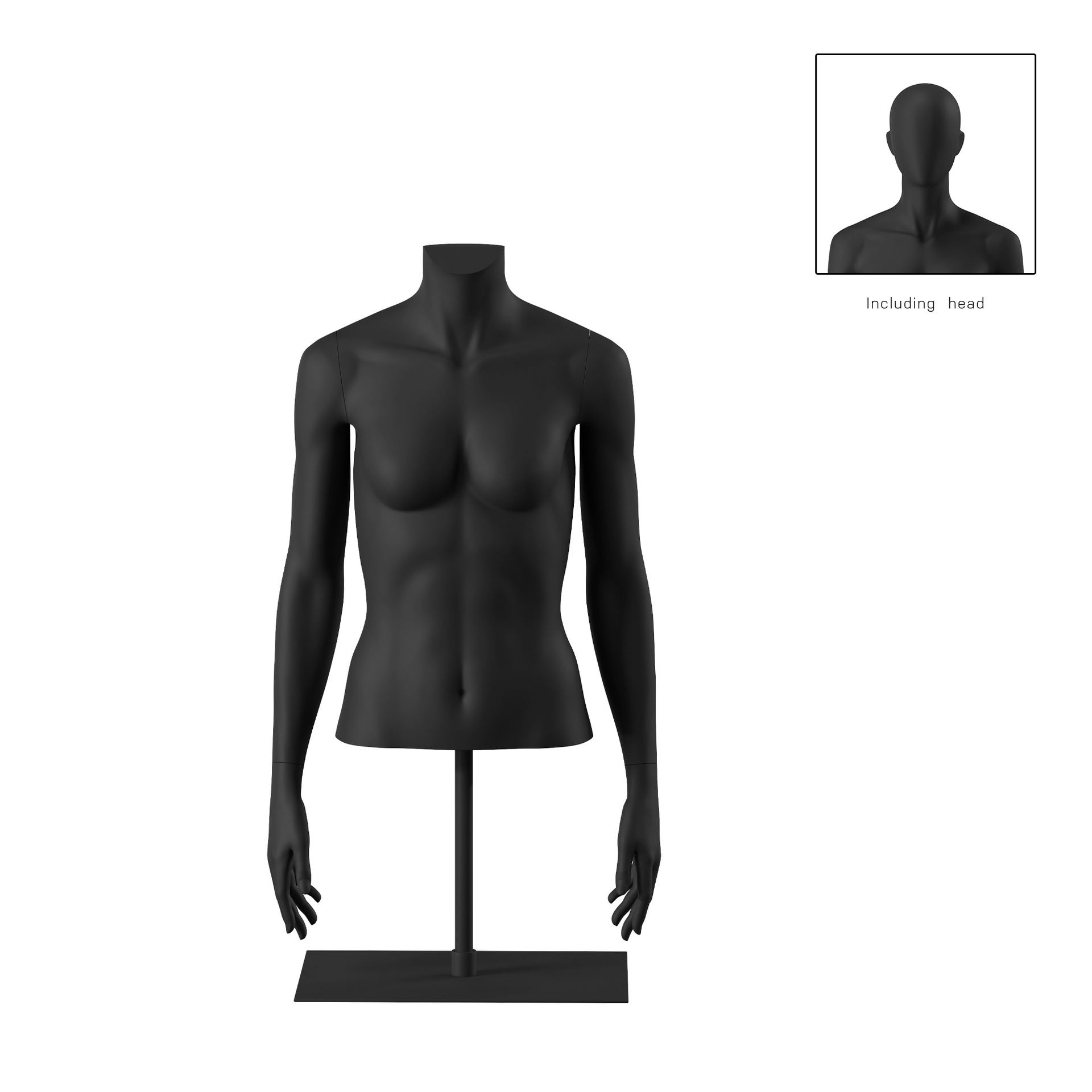 BINK - Short female torso, black, incl. base, Bio FRP