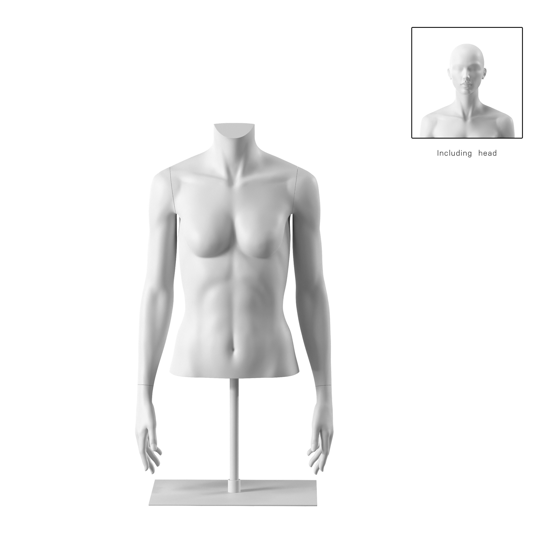 BINK - Short female torso, white, incl. base, Bio FRP