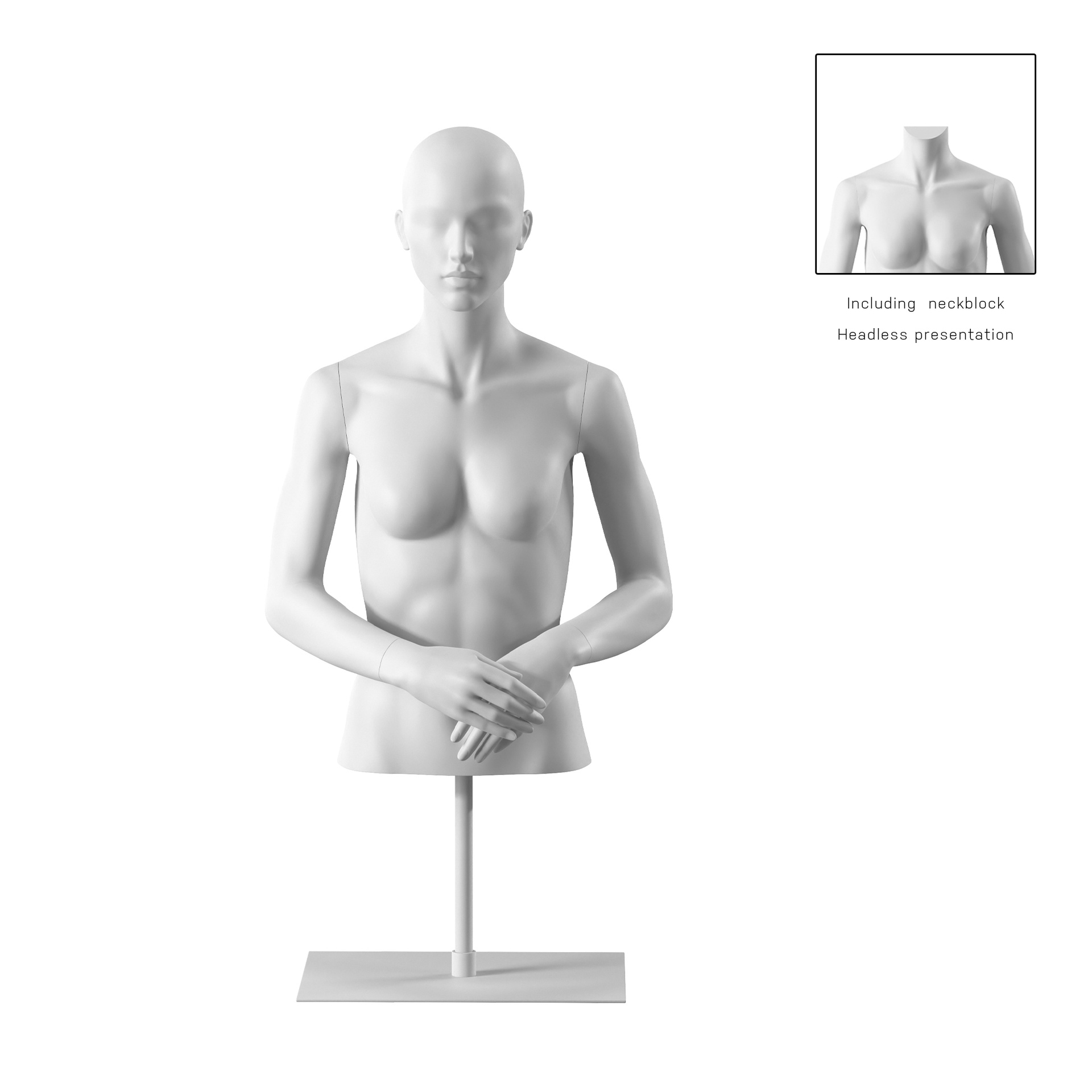 BINK - Female bust on stand, abstract head, white, pose 052