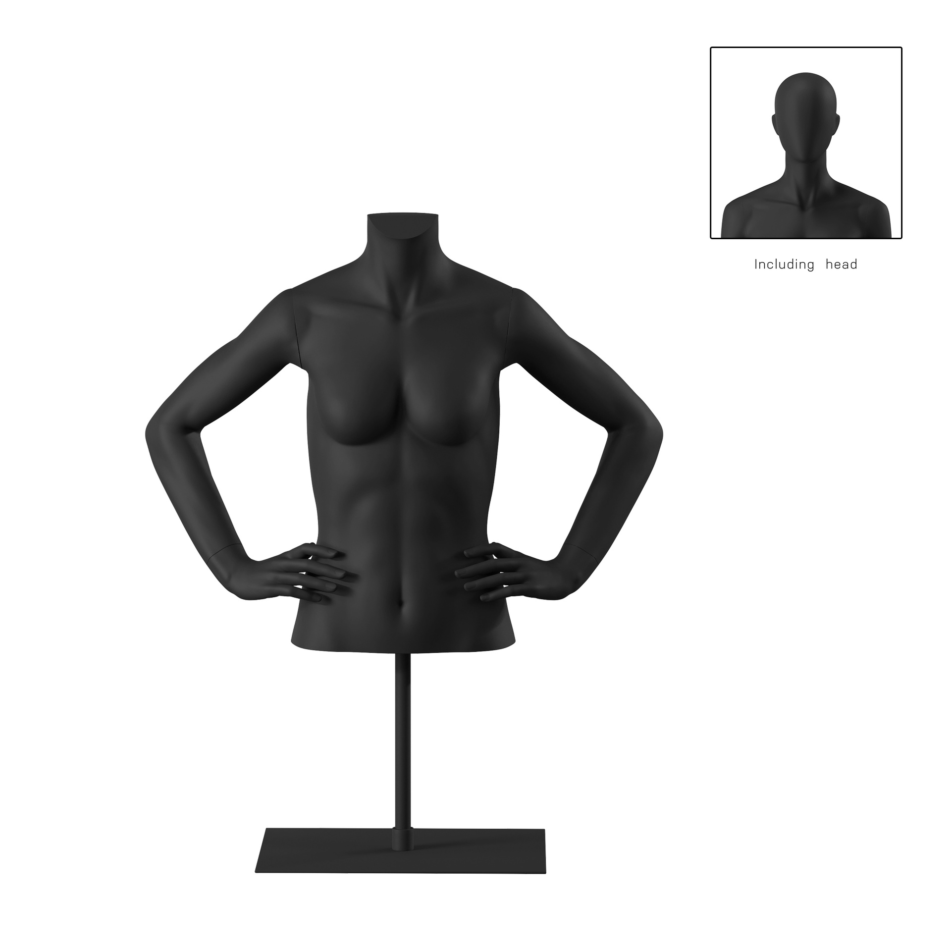 BINK - Short female torso, black, incl. base, Bio FRP