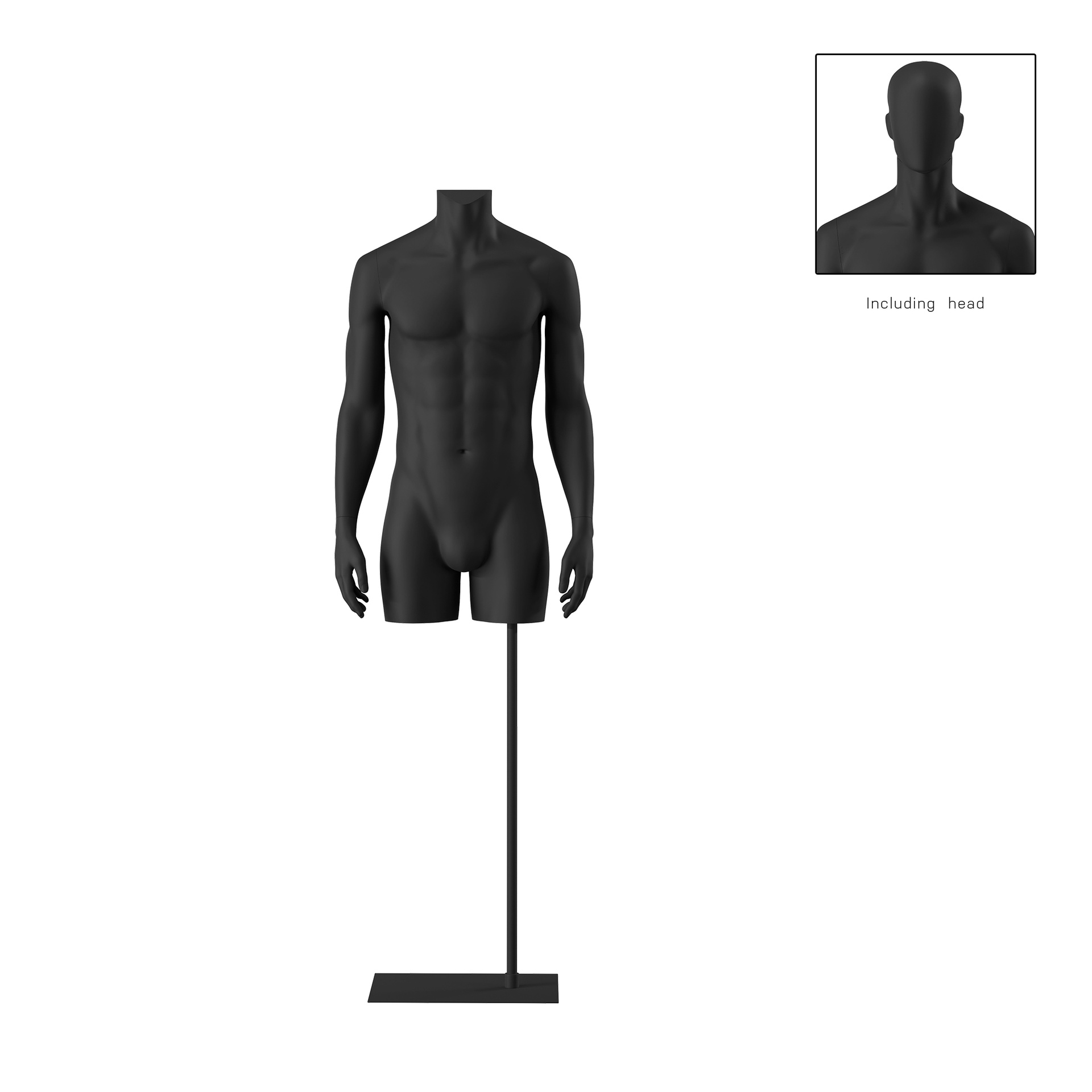 BINK - Male torso, black, incl. base, Bio FRP