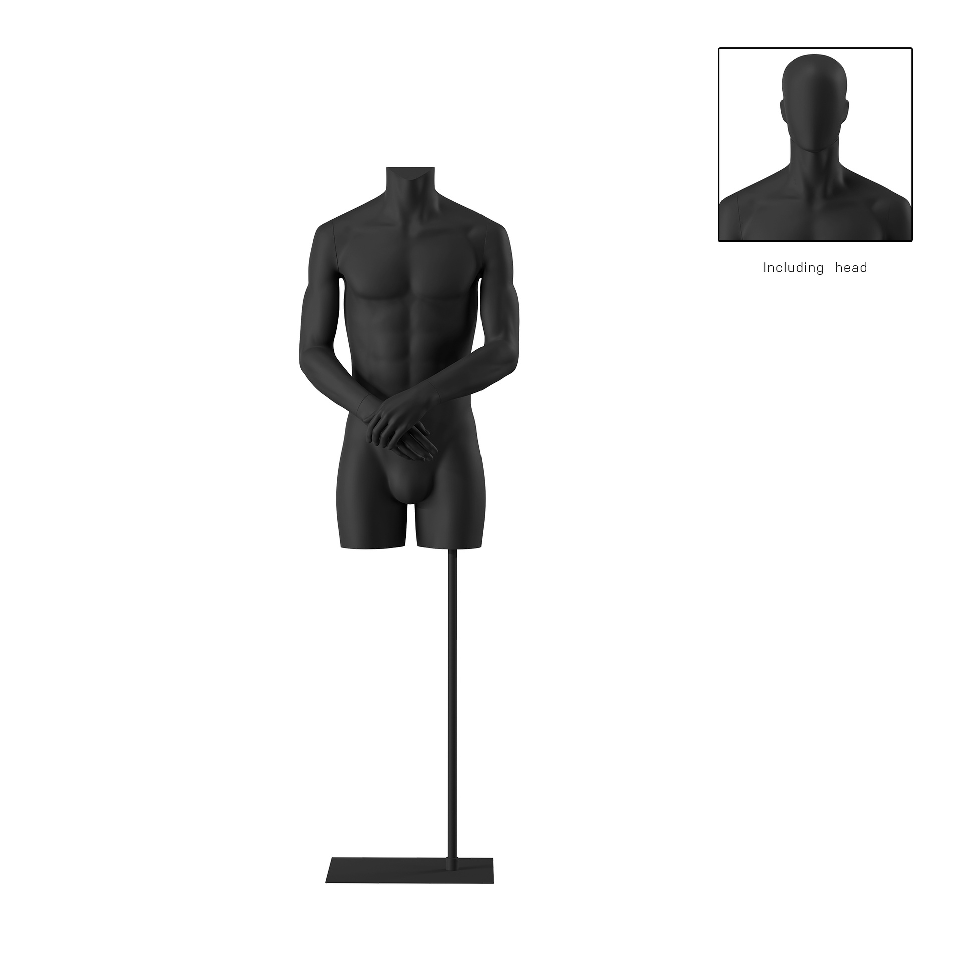 BINK - Male torso, black, incl. base, Bio FRP