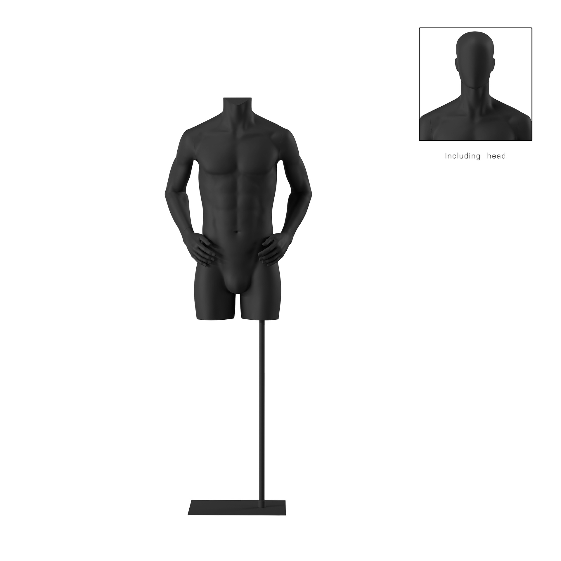 BINK - Male torso, black, incl. base, Bio FRP