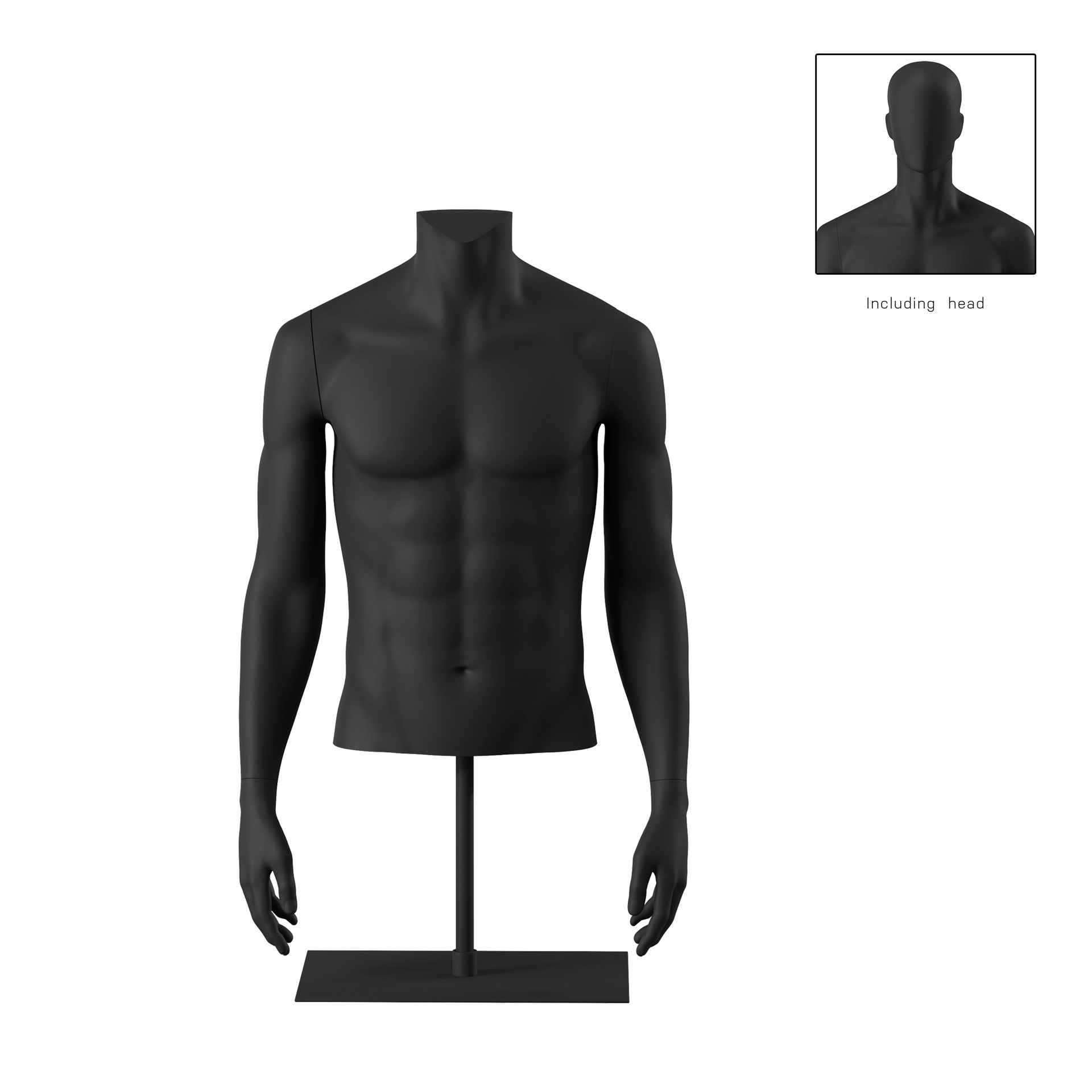 BINK - Short male torso, black, incl. base, Bio FRP