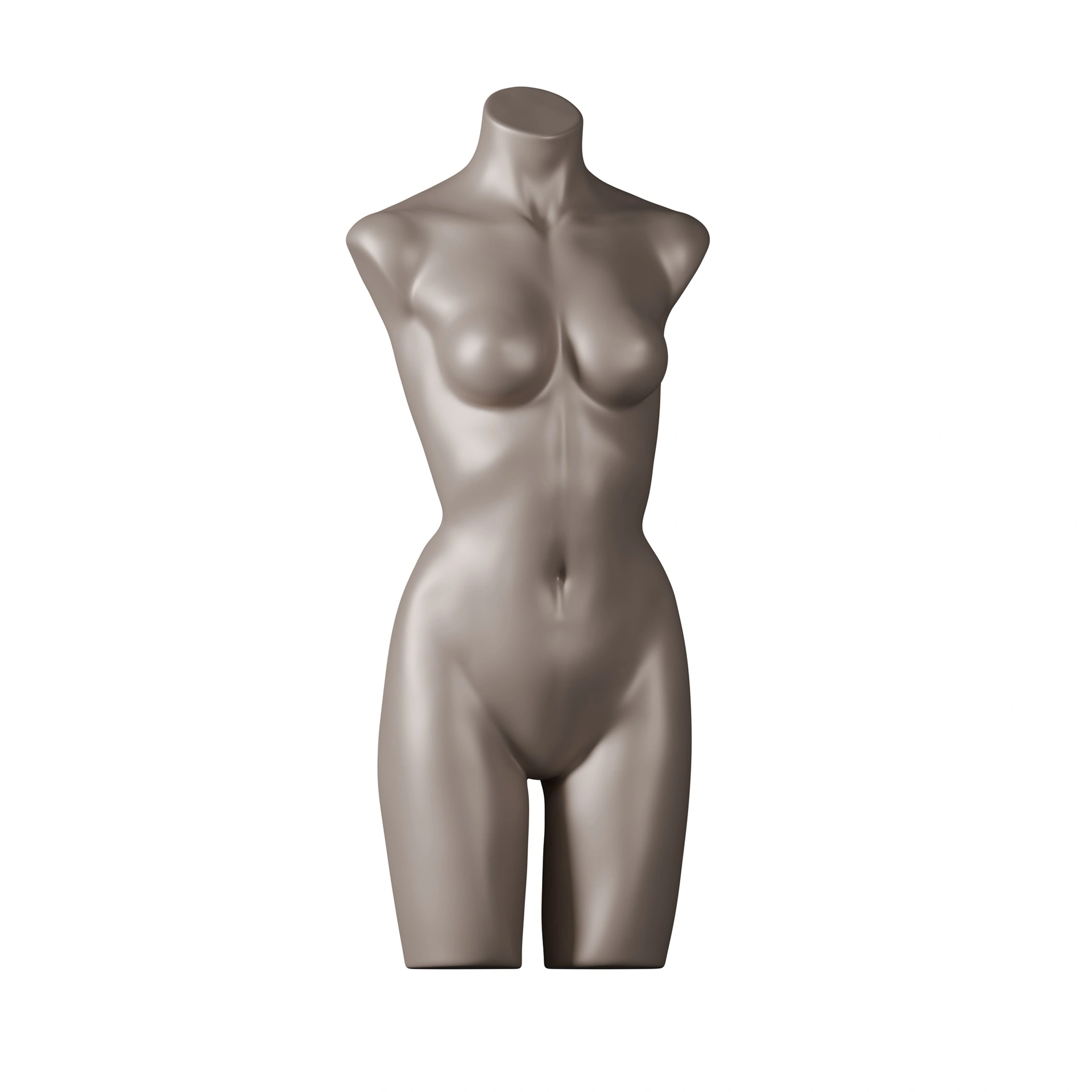Lingerie torso, female, B-cup, bronze metallic skin color, pose 001