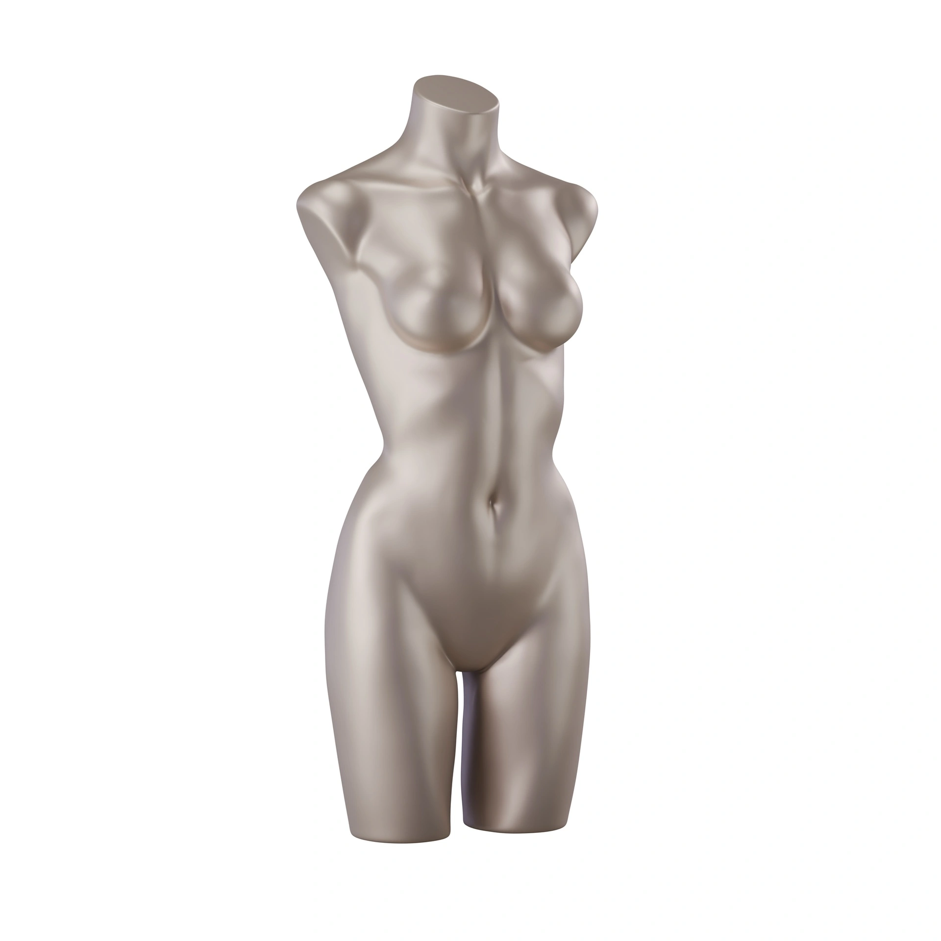 BINK - Lingerie torso, female, B-cup, bronze metallic skin color, pose 001