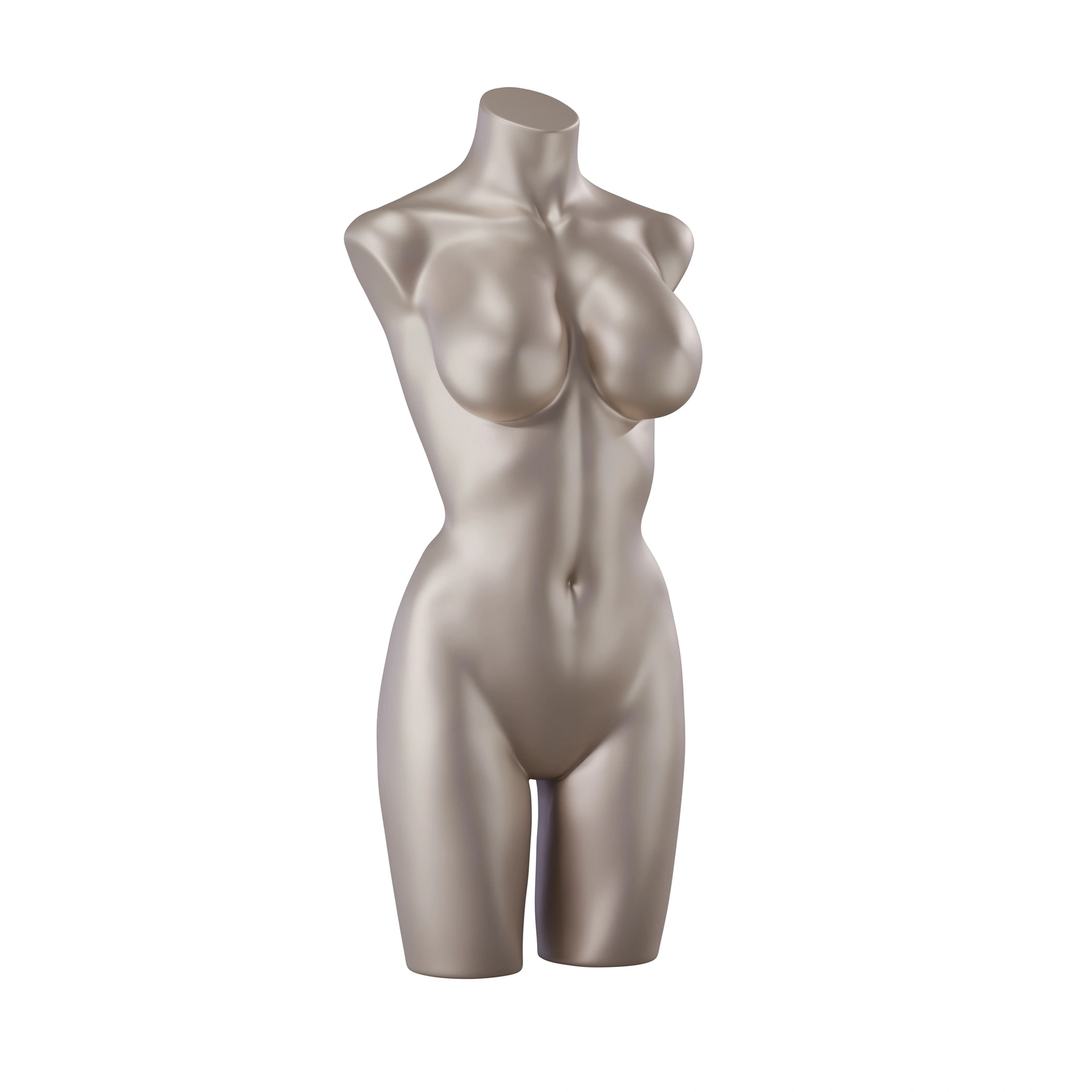 BINK - Lingerie torso, female, D-cup, bronze metallic skin color, pose 003