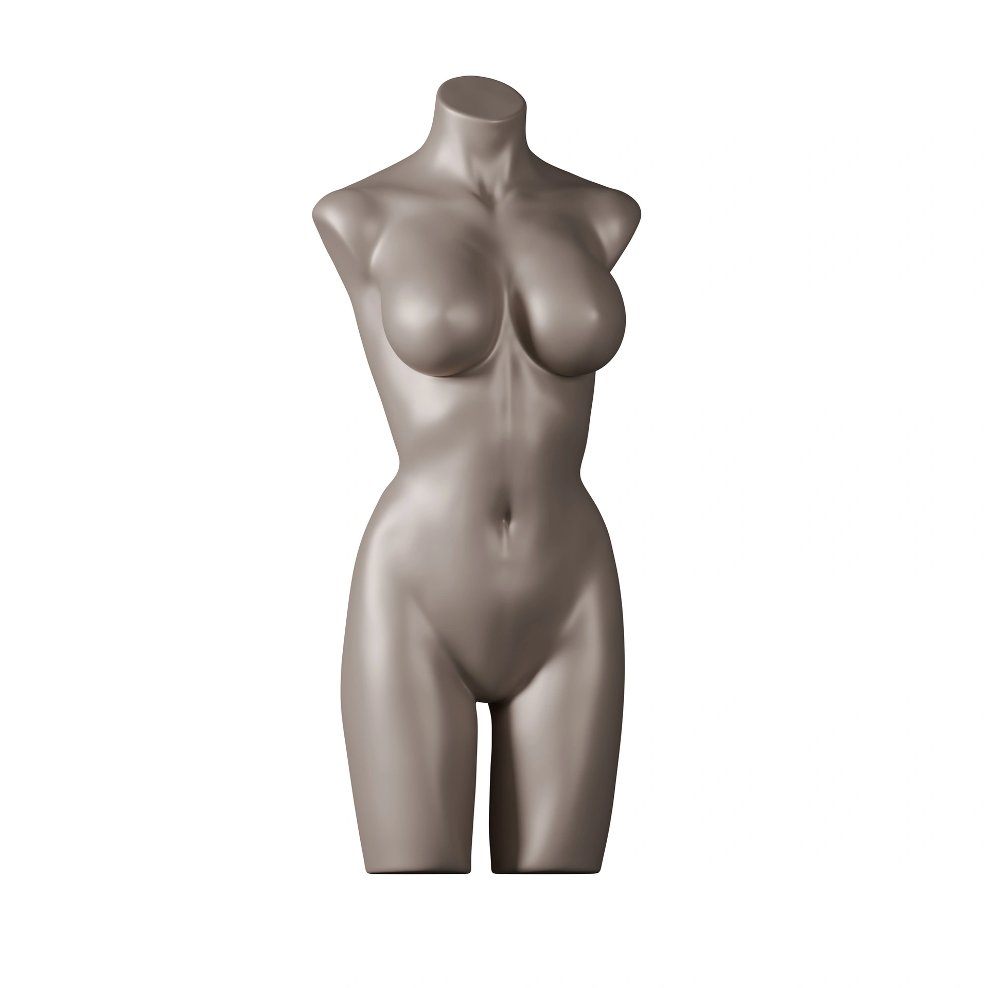 Lingerie torso, female, D-cup, bronze metallic skin color, pose 003