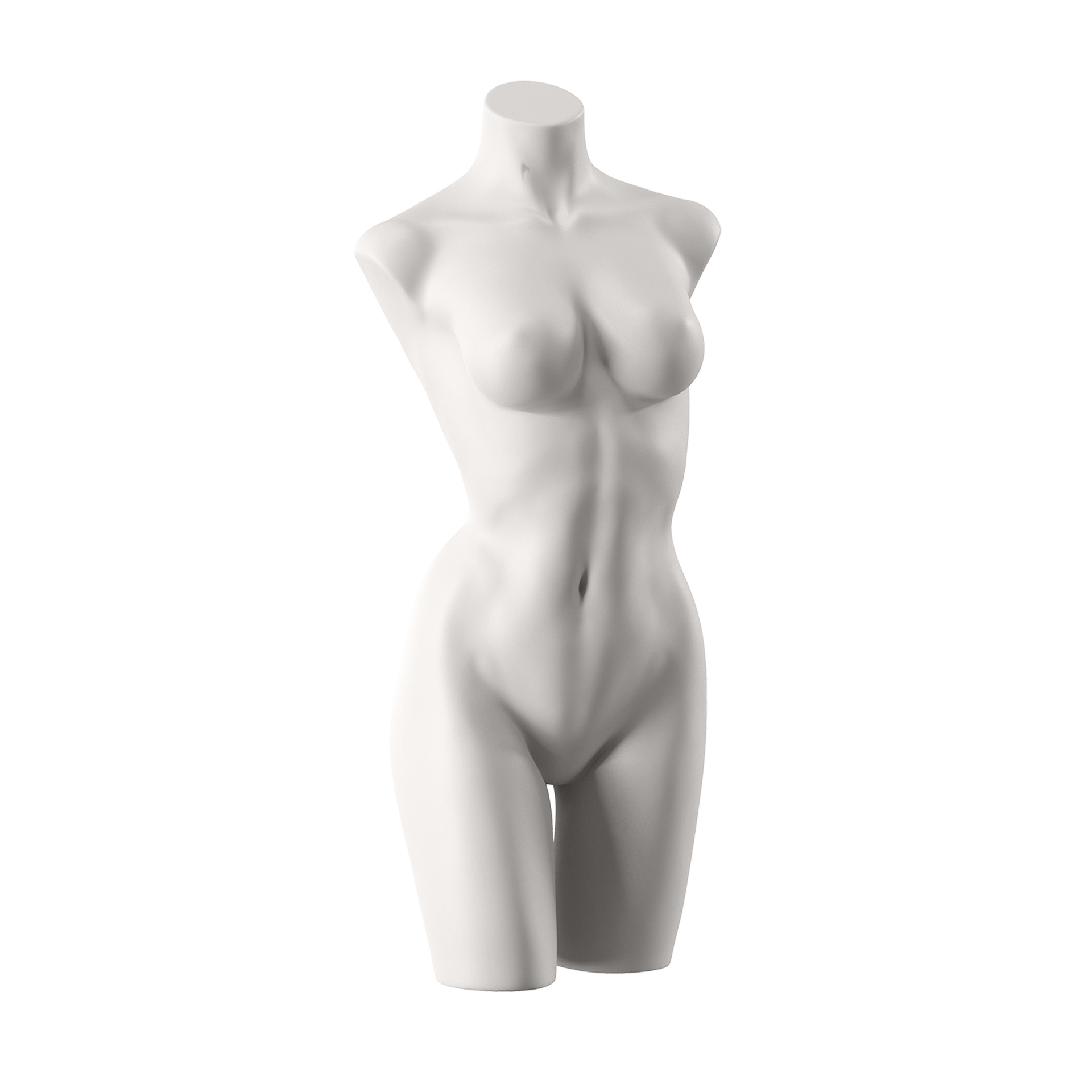 Torso de lencería, dama, copa C, blanco cálido, postura 004